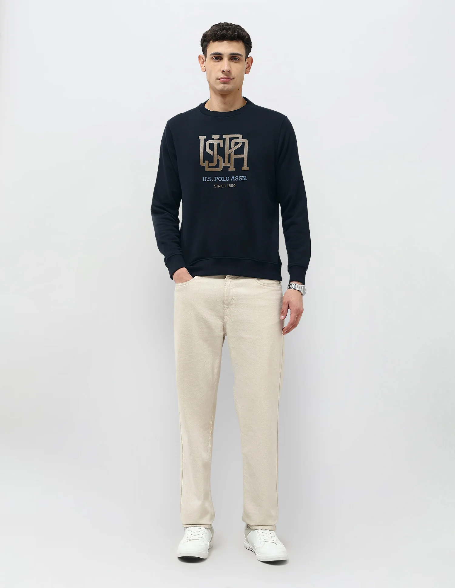 Brand Printed Regular Fit Sweatshirt - Image 3