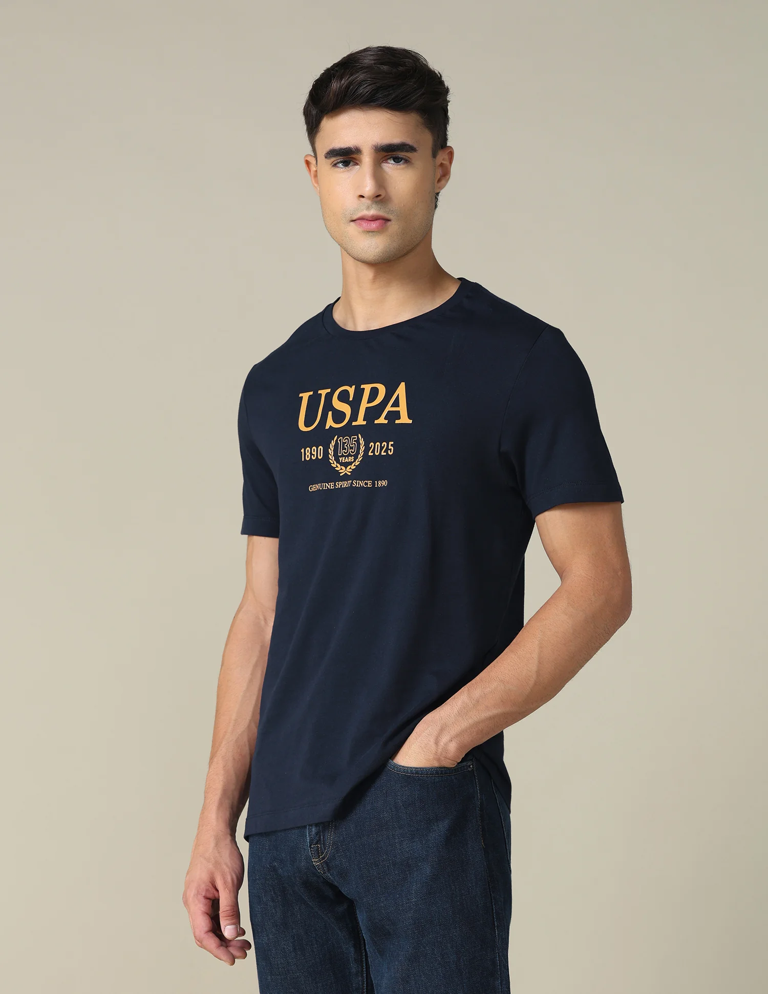 Brand Printed Regular Fit T-shirt - Image 4