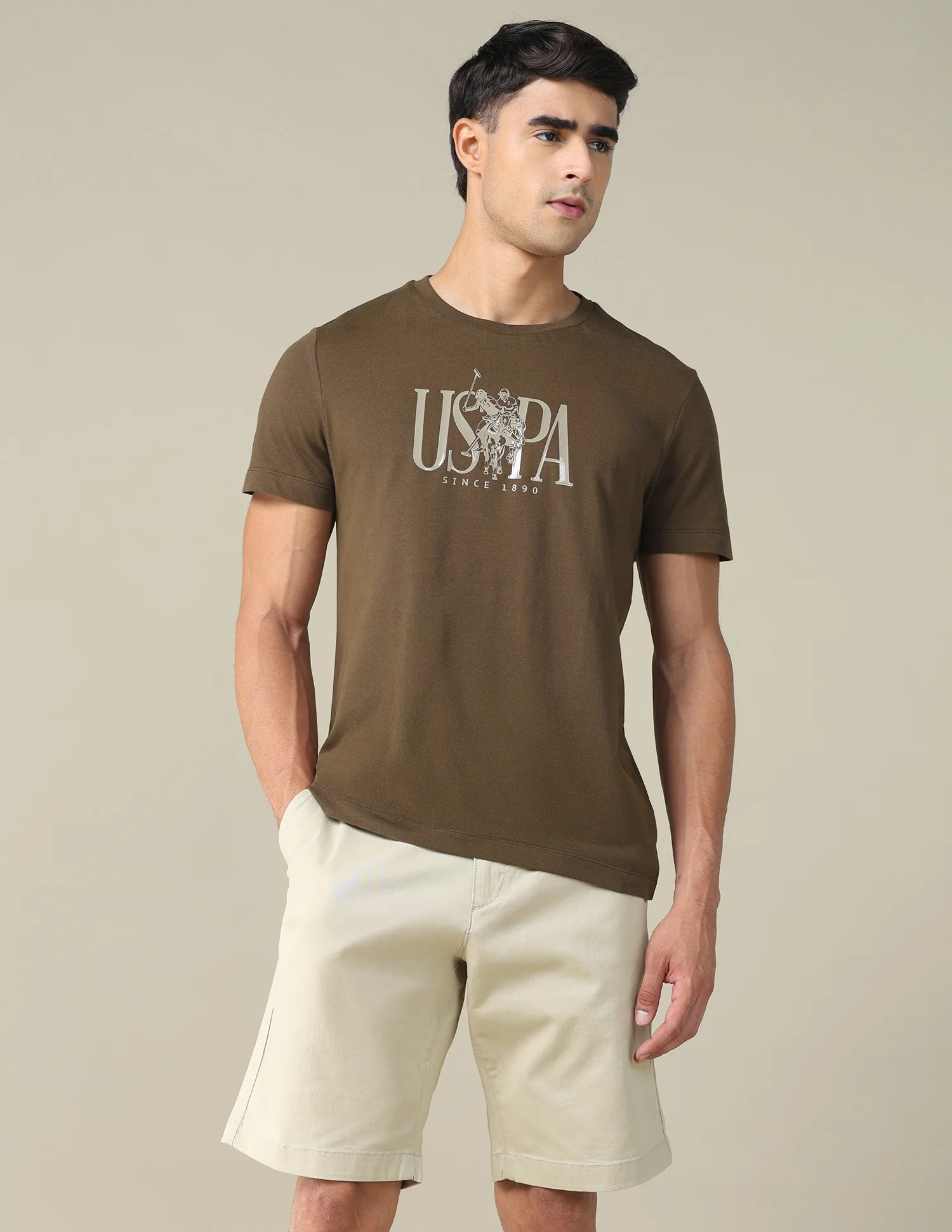Brand Printed Regular Fit T-shirt