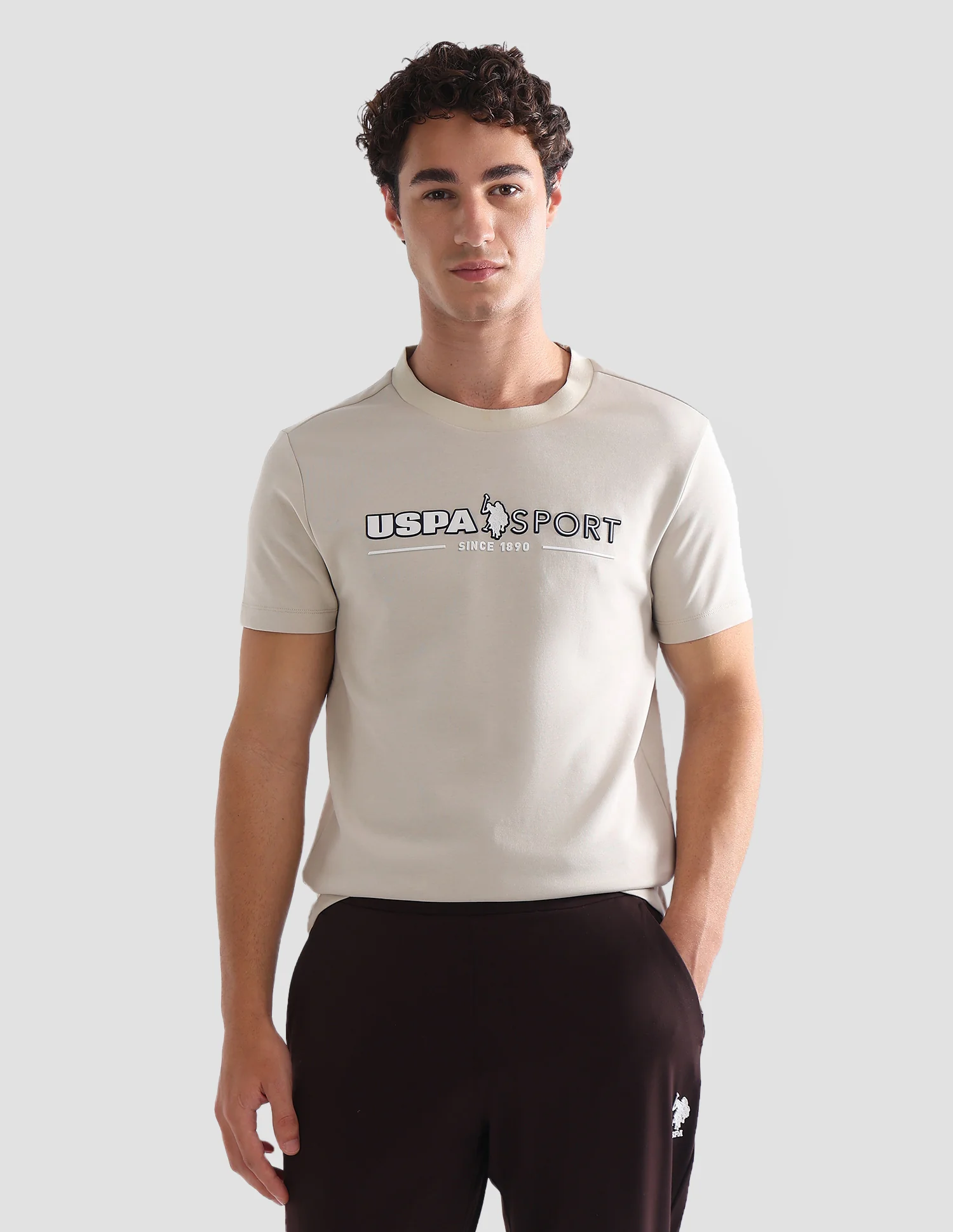Brand Printed Slim Fit Active T-Shirt