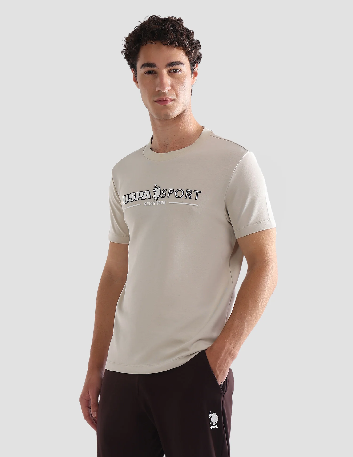 Brand Printed Slim Fit Active T-Shirt - Image 4