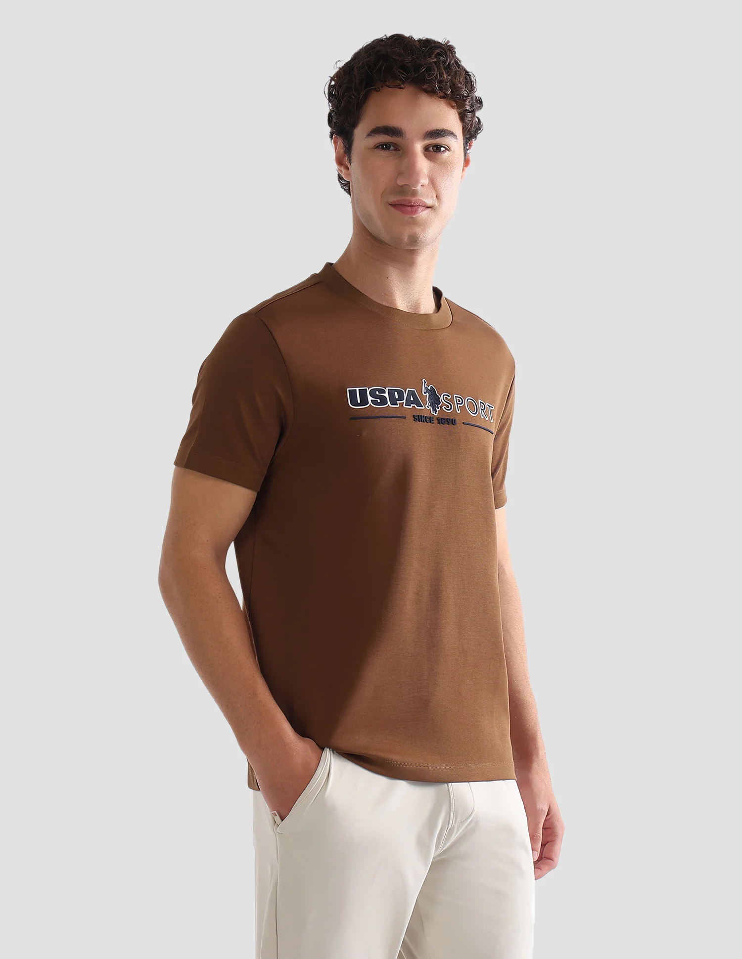 Brand Printed Slim Fit Active T-Shirt - Image 4