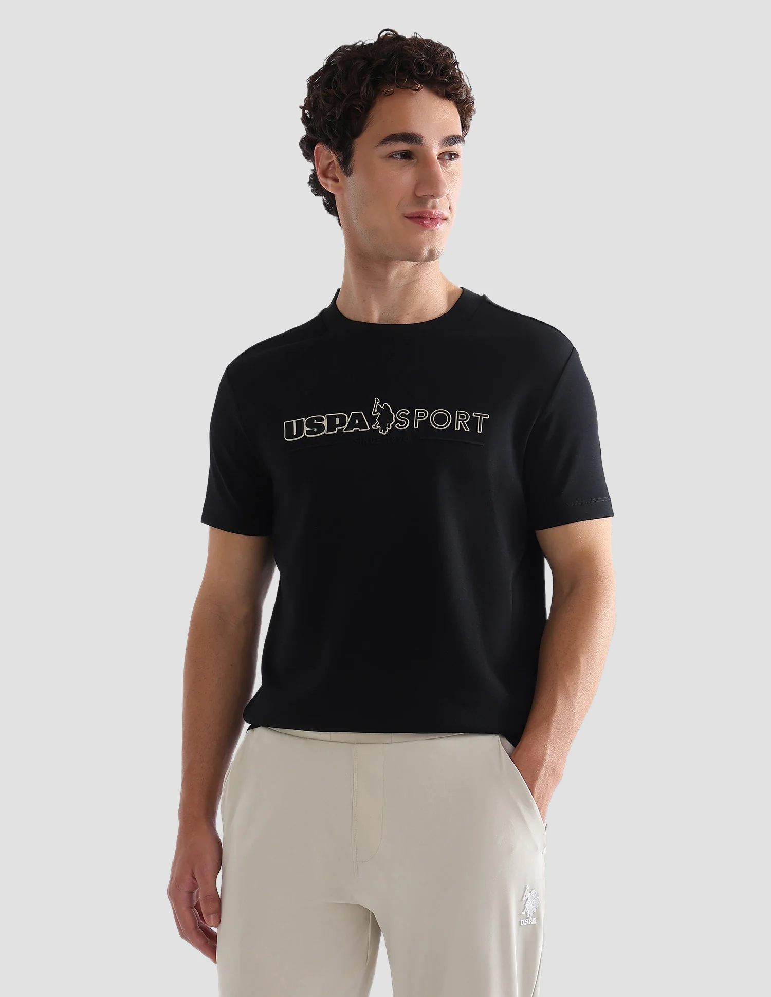 Brand Printed Slim Fit Active T-Shirt