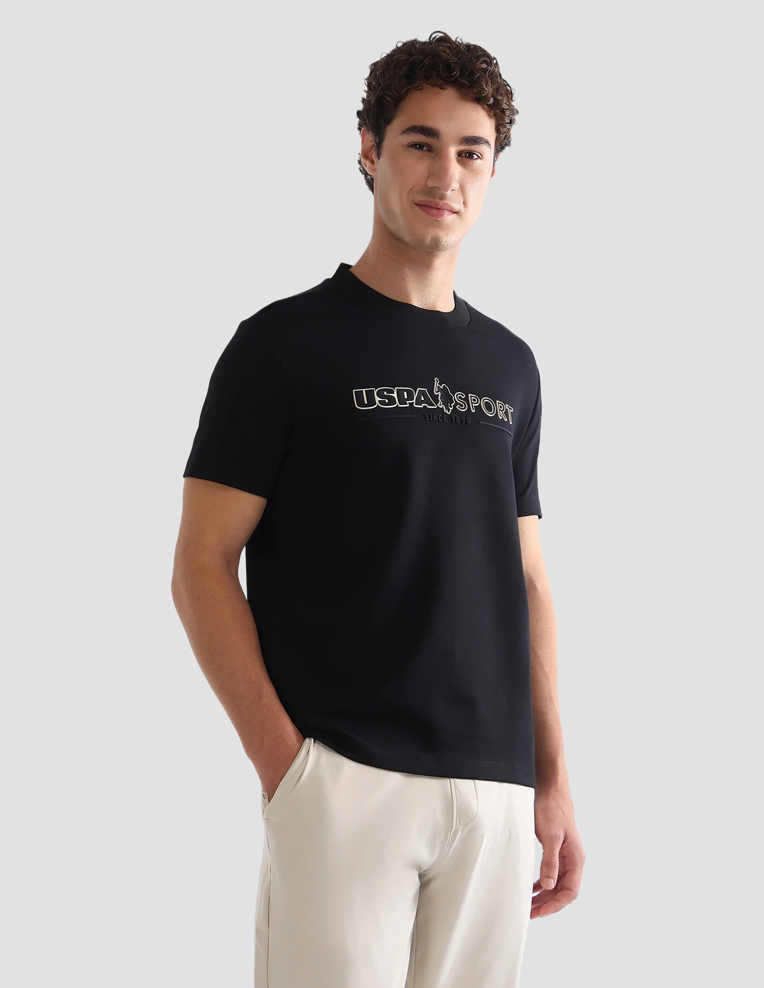 Brand Printed Slim Fit Active T-Shirt - Image 4