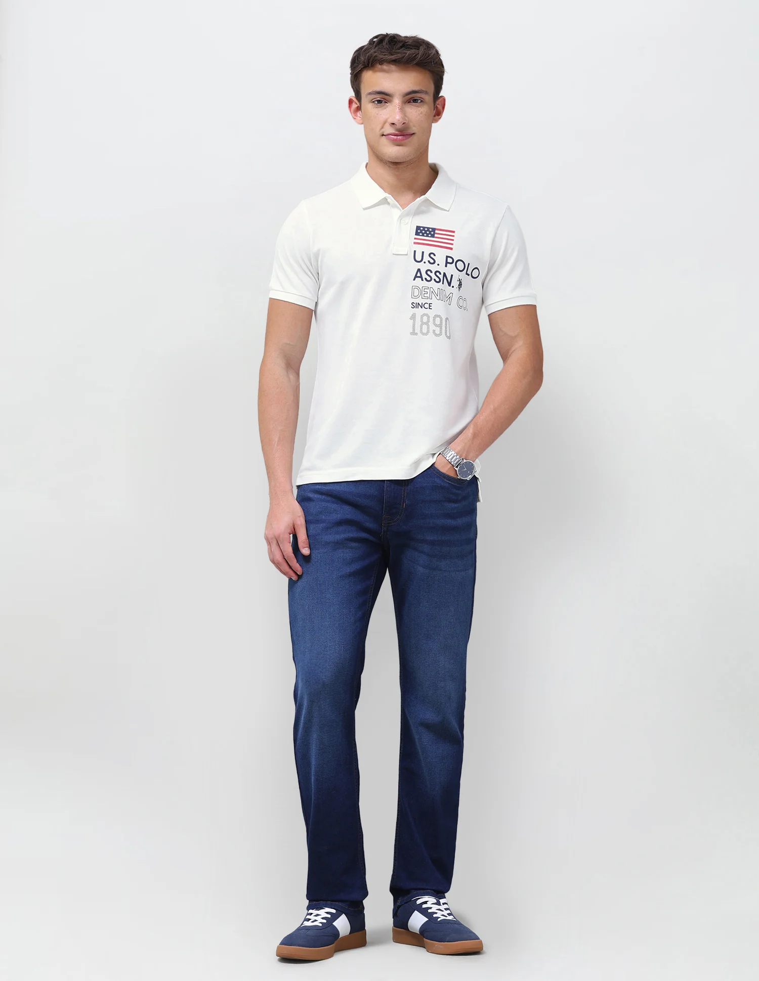 Brand Printed Slim Fit Polo Shirt - Image 3