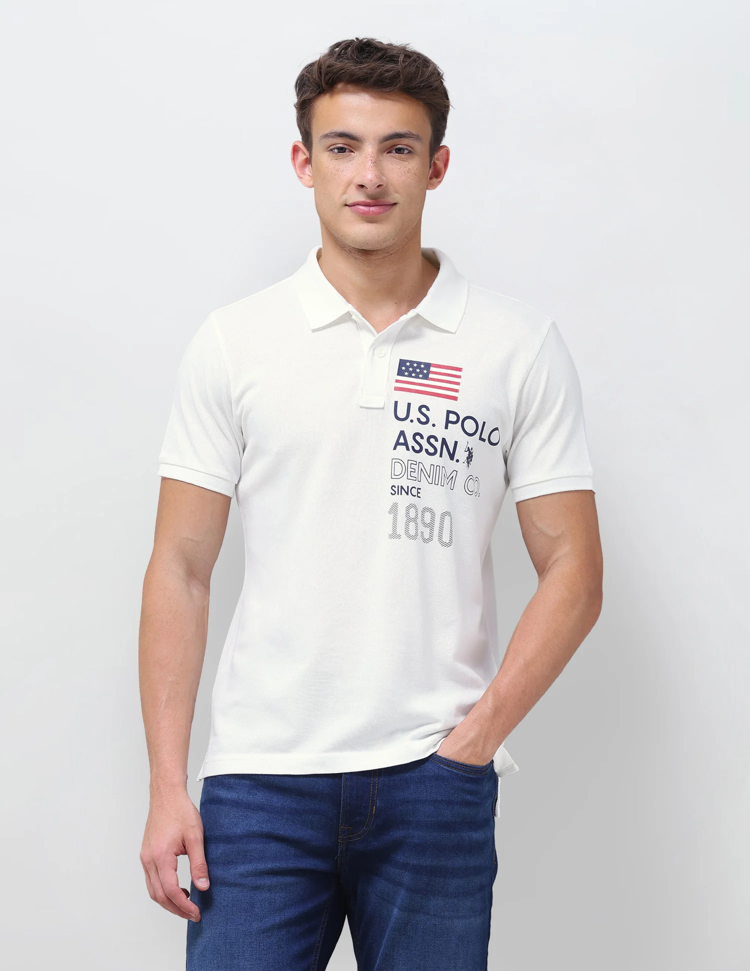 Brand Printed Slim Fit Polo Shirt - Image 6