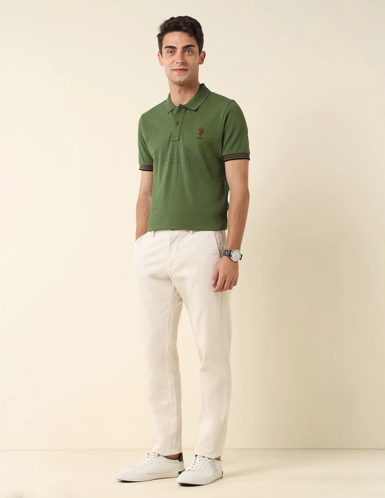 Brand Printed Slim Fit Polo Shirt - Image 3