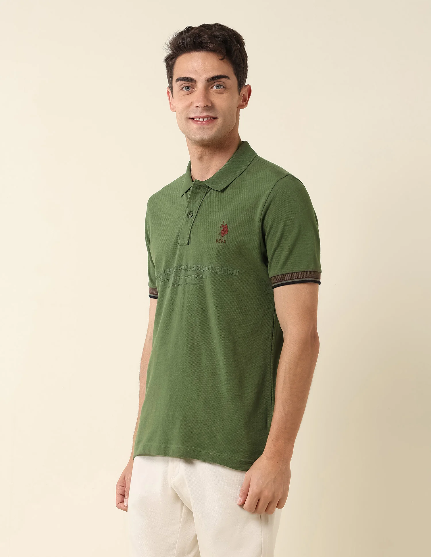 Brand Printed Slim Fit Polo Shirt - Image 4