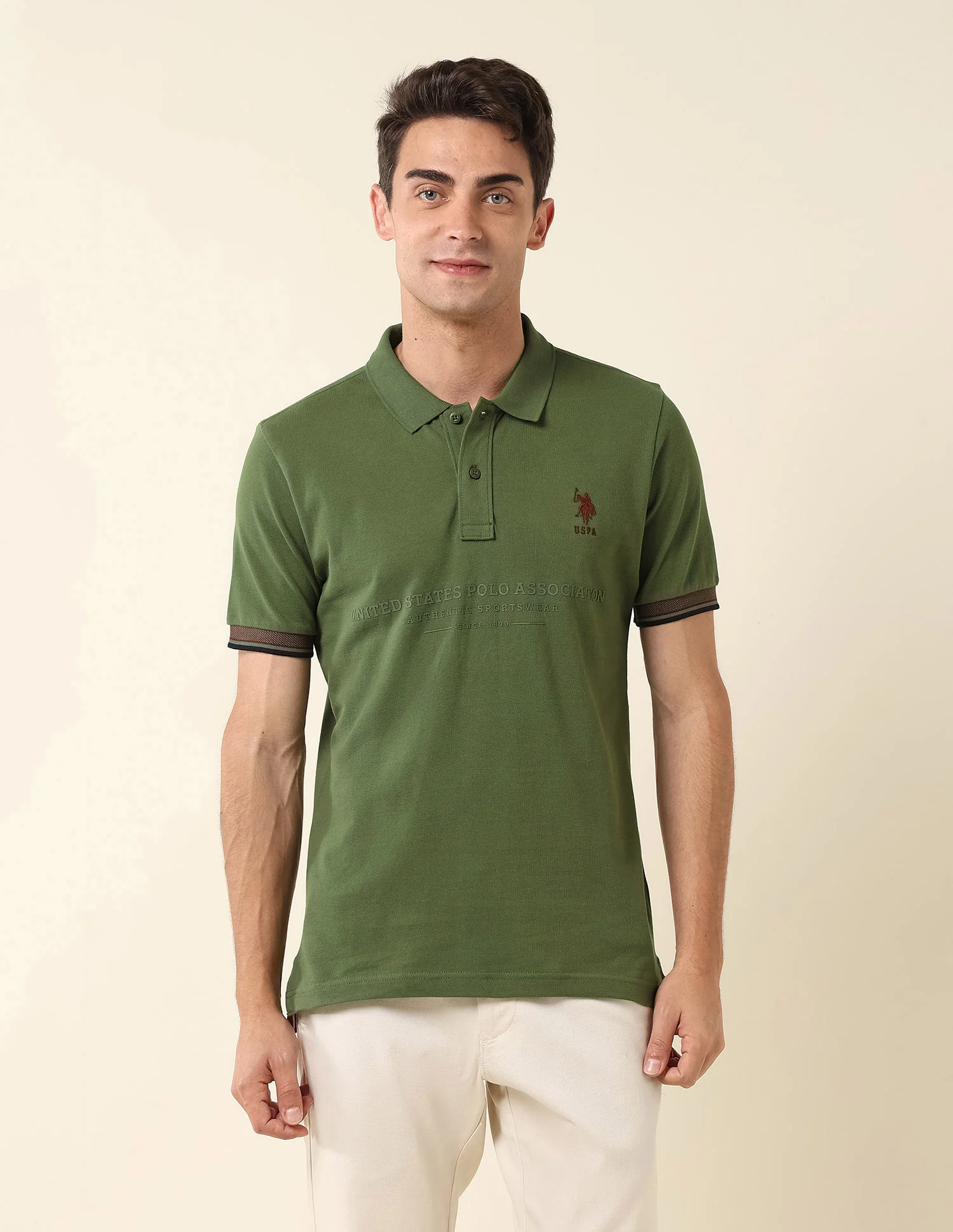 Brand Printed Slim Fit Polo Shirt - Image 6