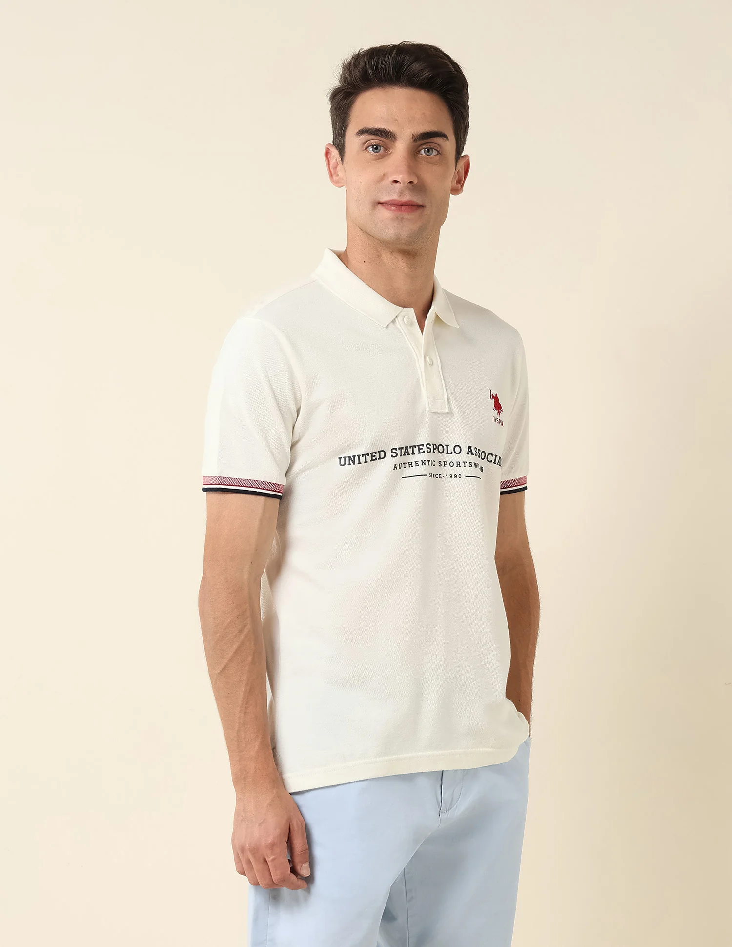 Brand Printed Slim Fit Polo Shirt - Image 4