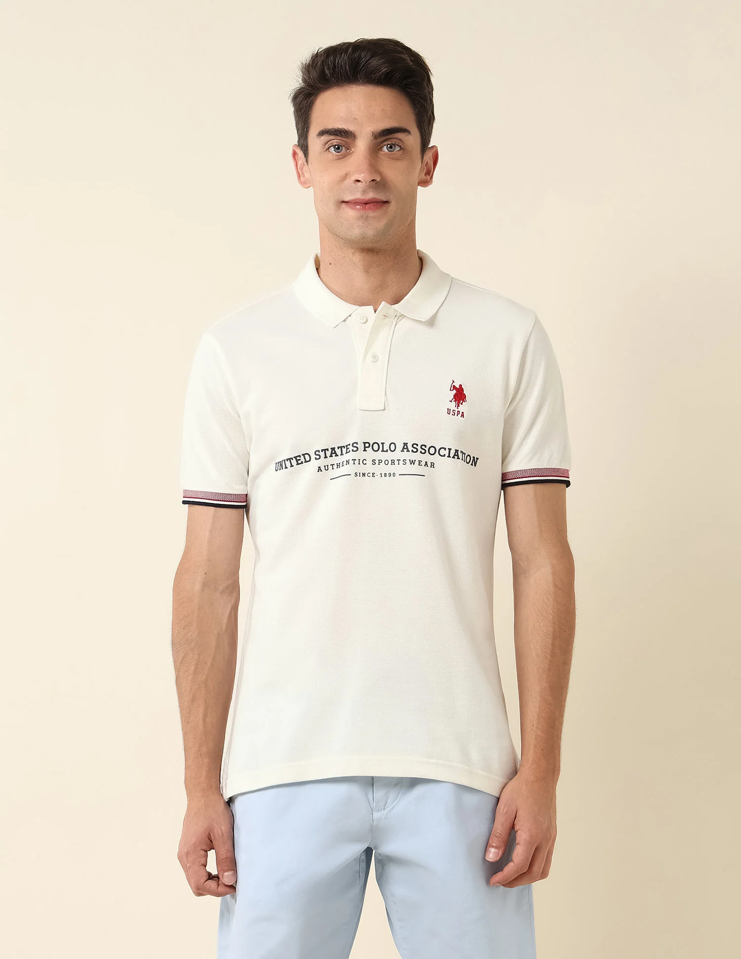 Brand Printed Slim Fit Polo Shirt - Image 6