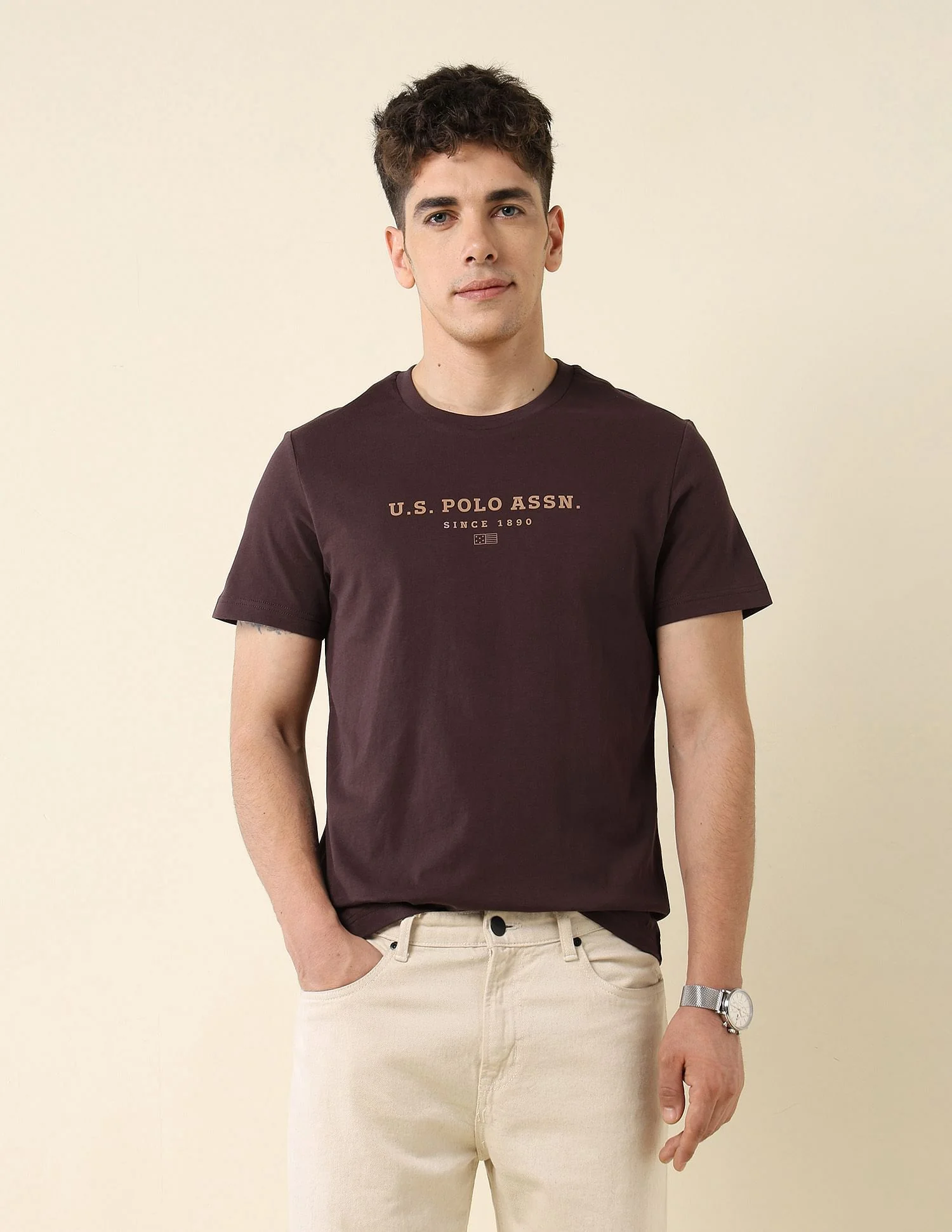 Brand Printed Slim Fit T-Shirt