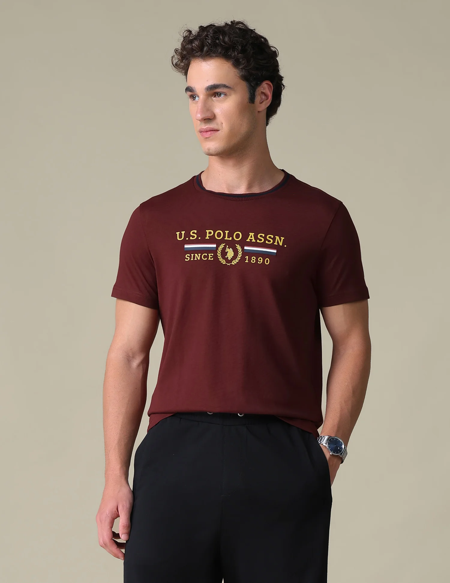 Brand Printed Slim Fit T-Shirt
