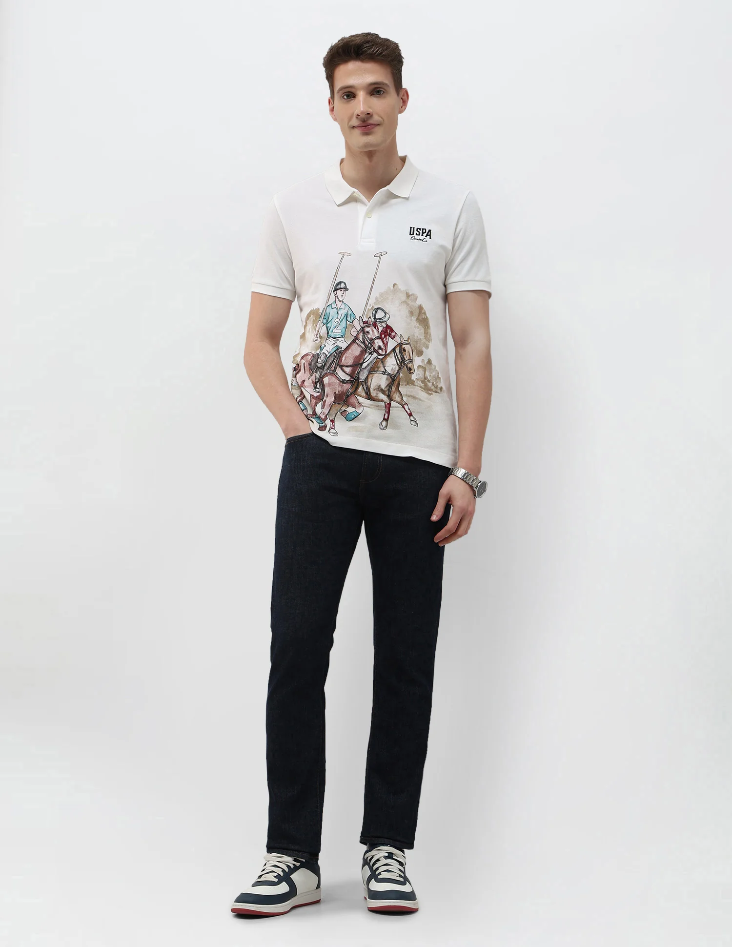 Brand Printed Summer House Polo Shirt - Image 3