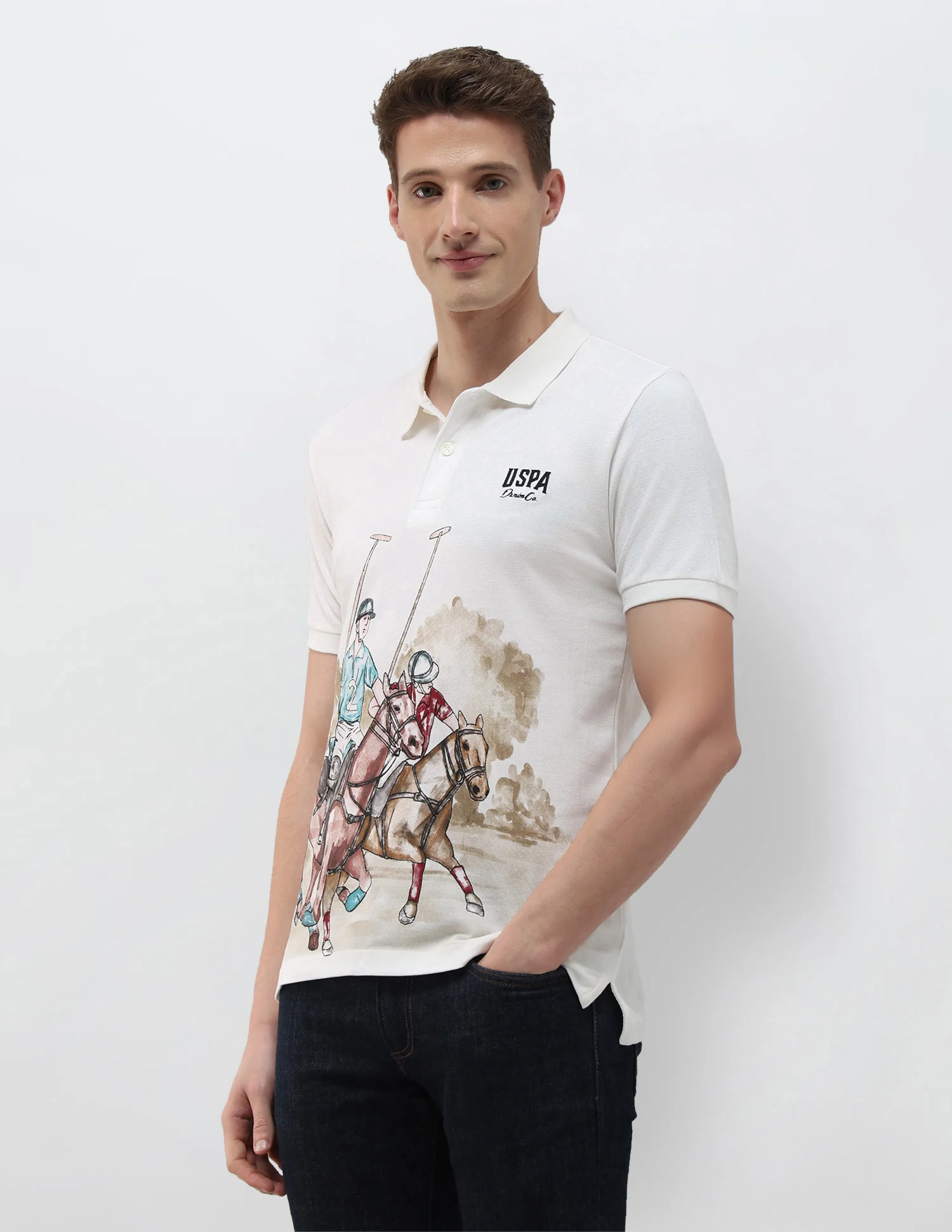 Brand Printed Summer House Polo Shirt - Image 4