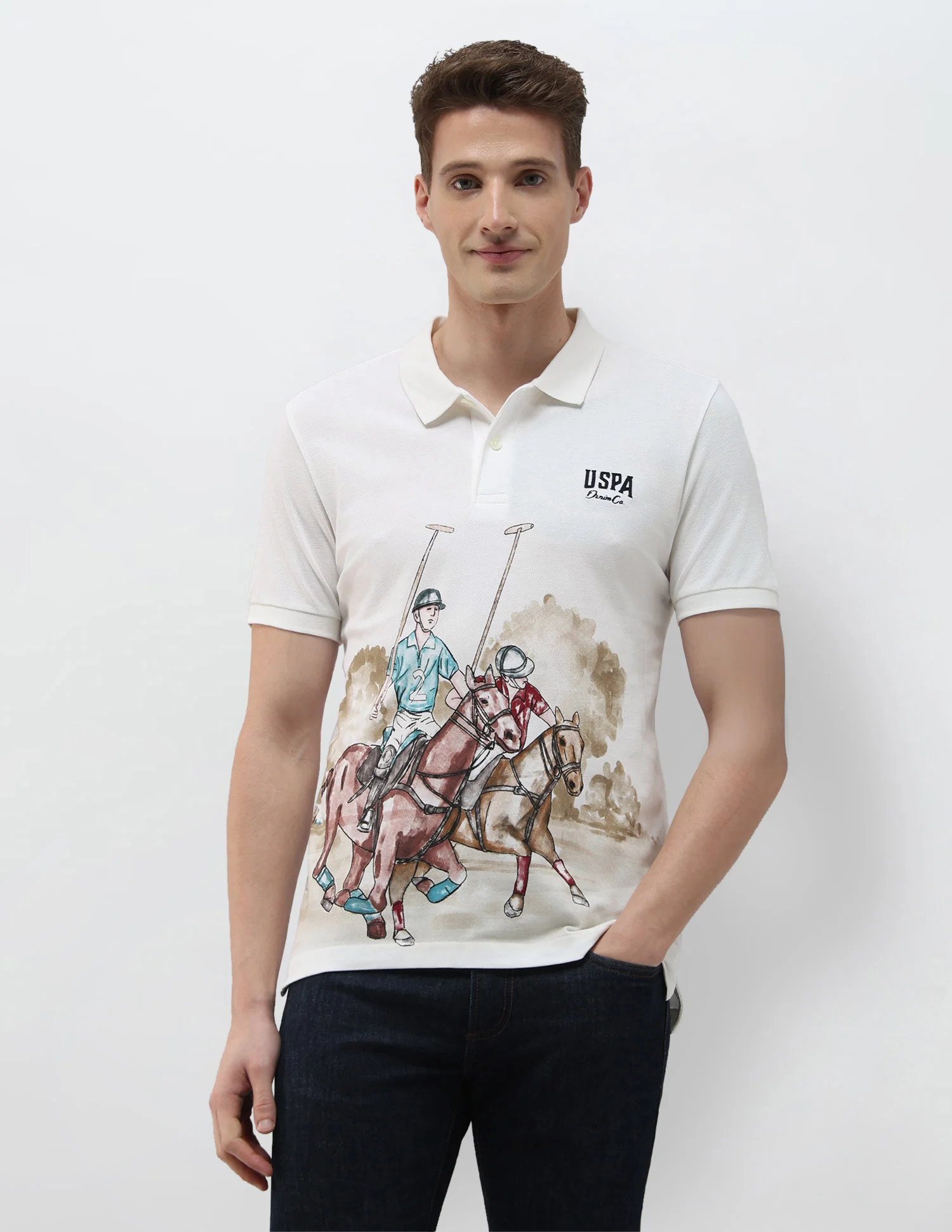 Brand Printed Summer House Polo Shirt - Image 6