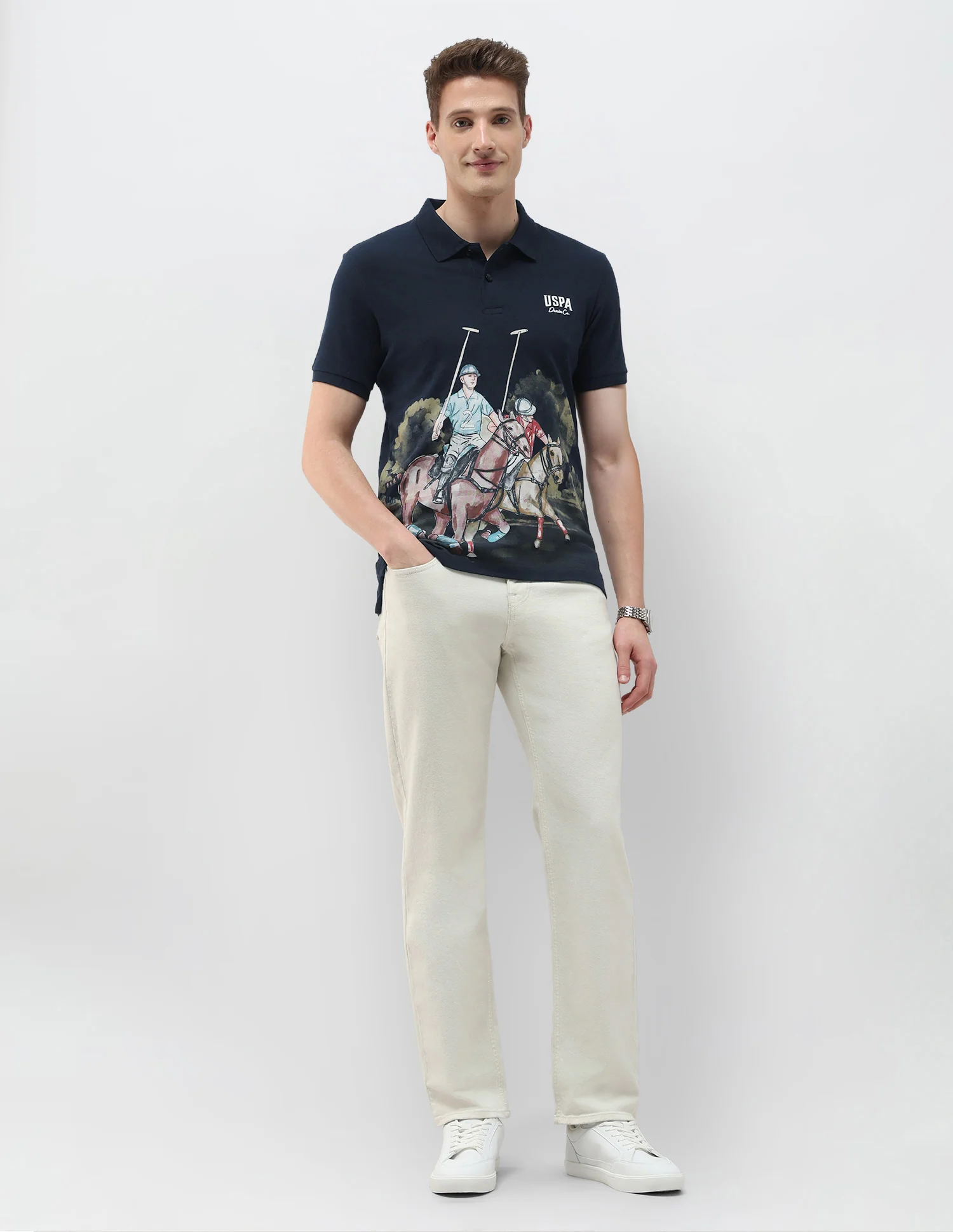 Brand Printed Summer House Polo Shirt - Image 3