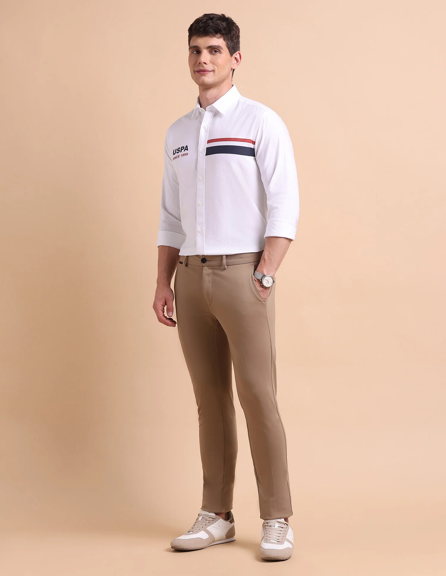 Brand Printed Tailored Fit Oxford Shirt - Image 3