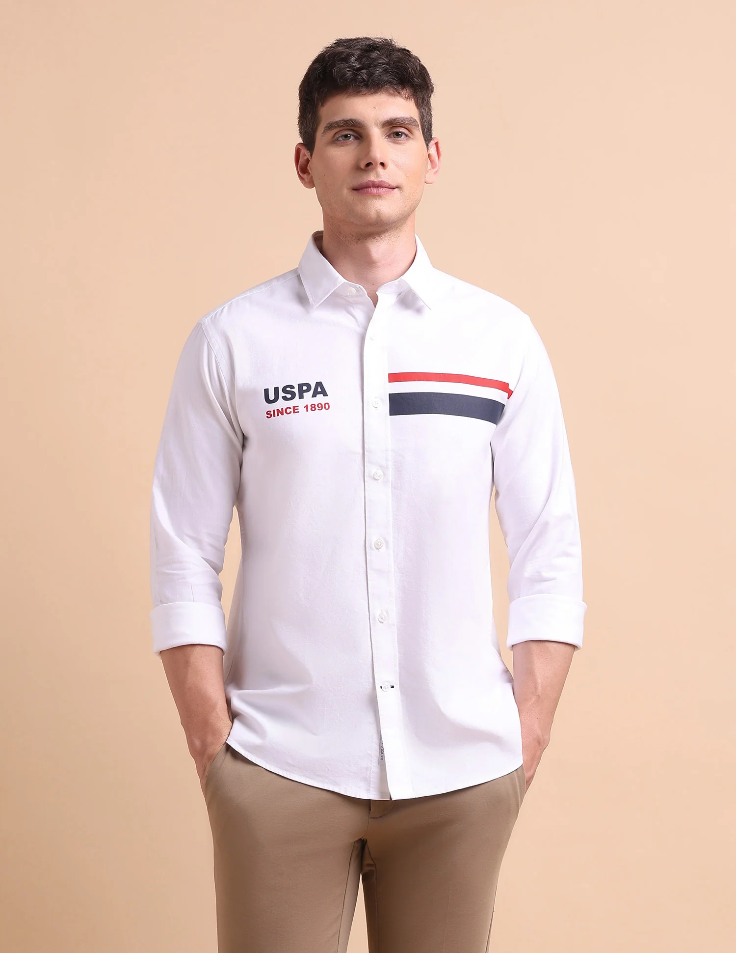 Brand Printed Tailored Fit Oxford Shirt - Image 6
