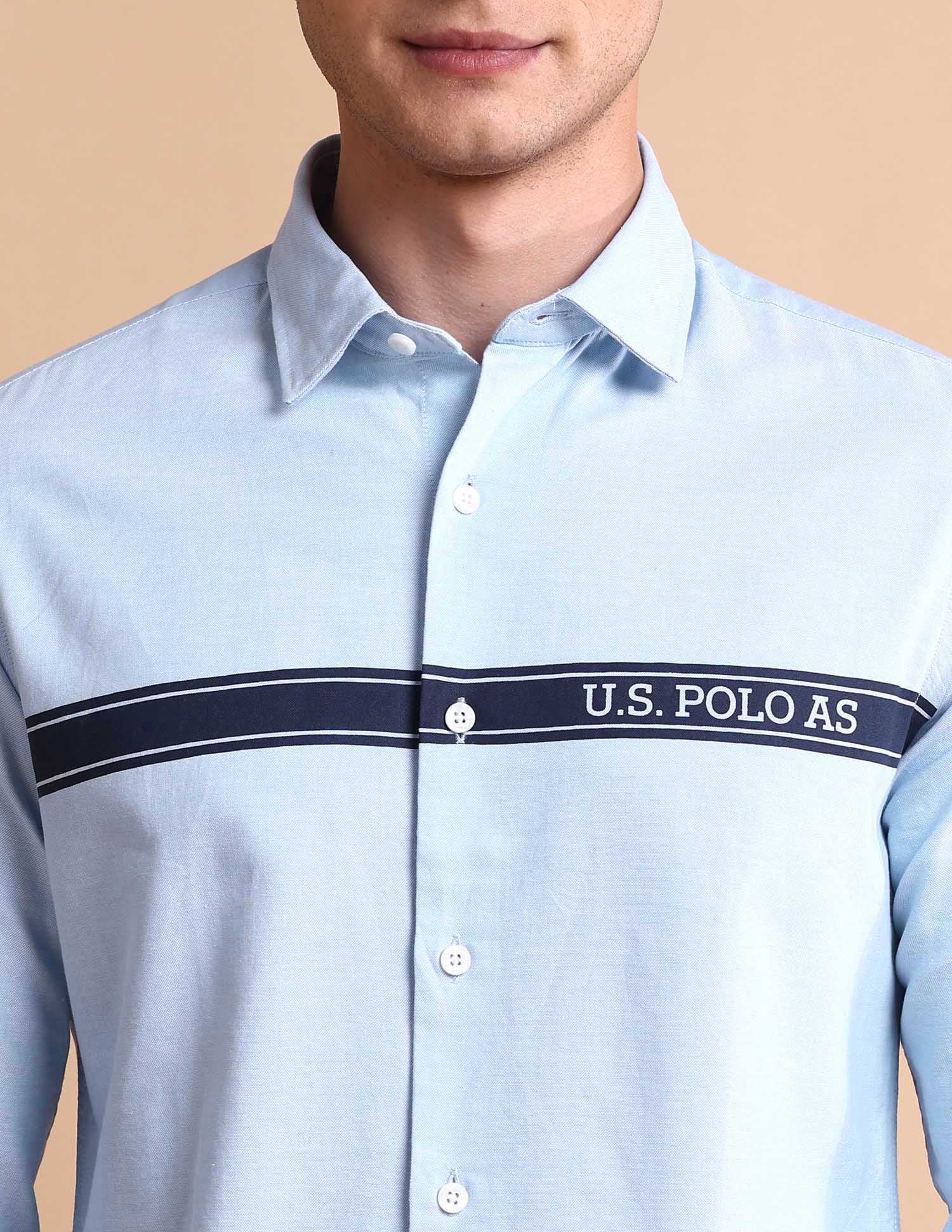 Brand Printed Tailored Fit Oxford Shirt - Image 7
