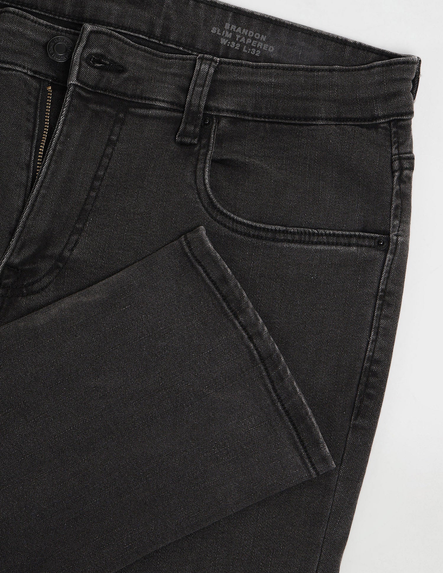 Brandon Slim Tapered Black Jeans - Image 2