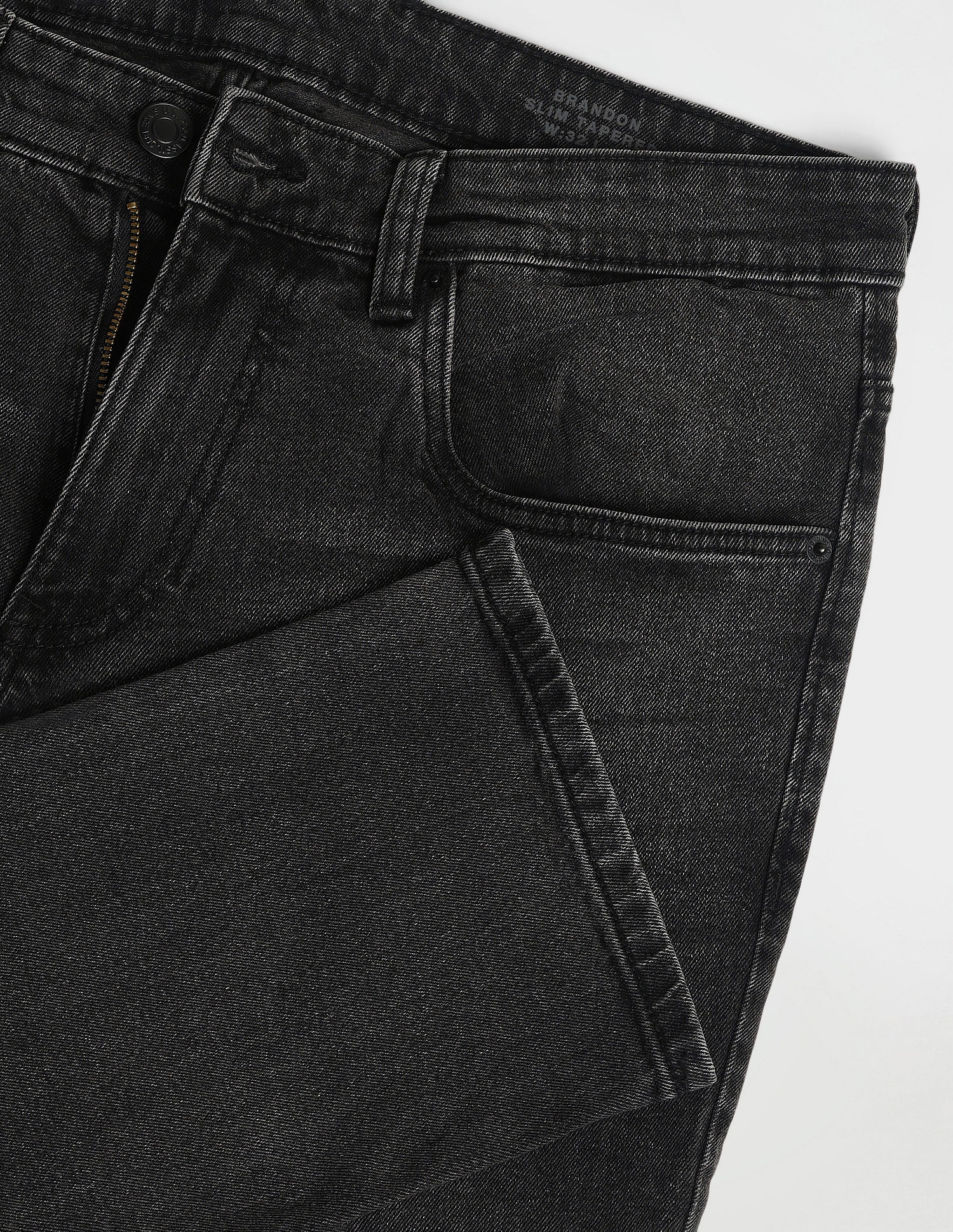 Brandon Slim Tapered Black Jeans - Image 2