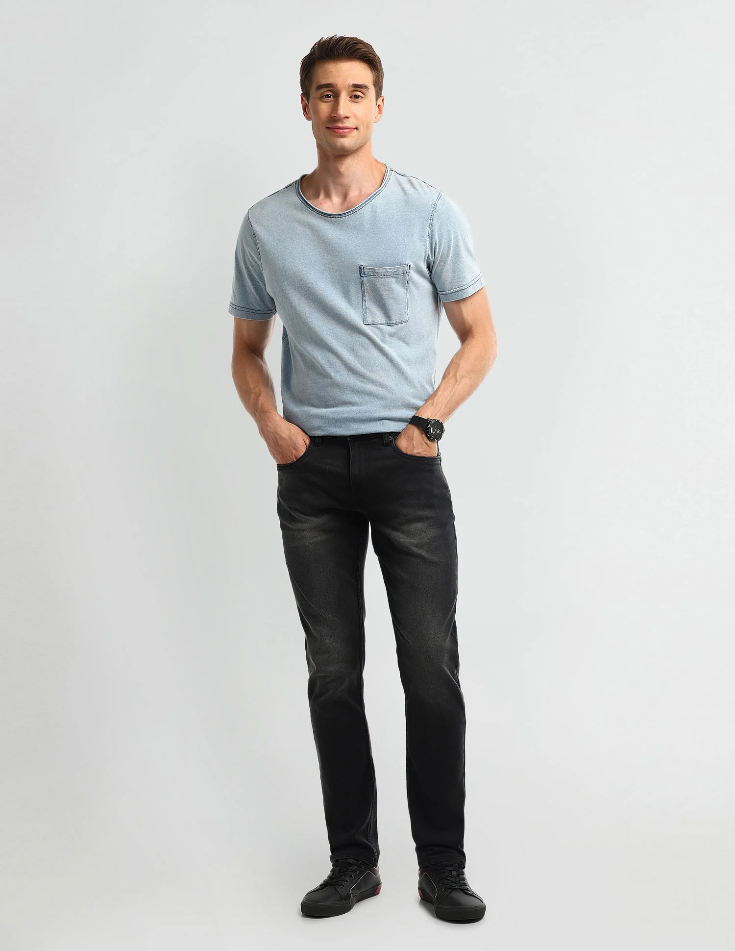 Brandon Slim Tapered Black Jeans - Image 3