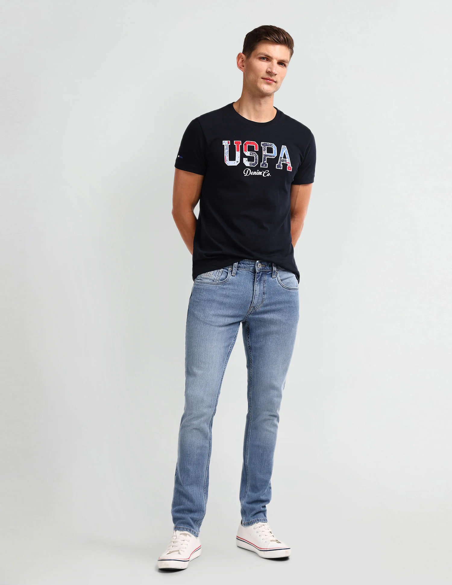 Brandon Slim Tapered Blue Jeans - Image 3
