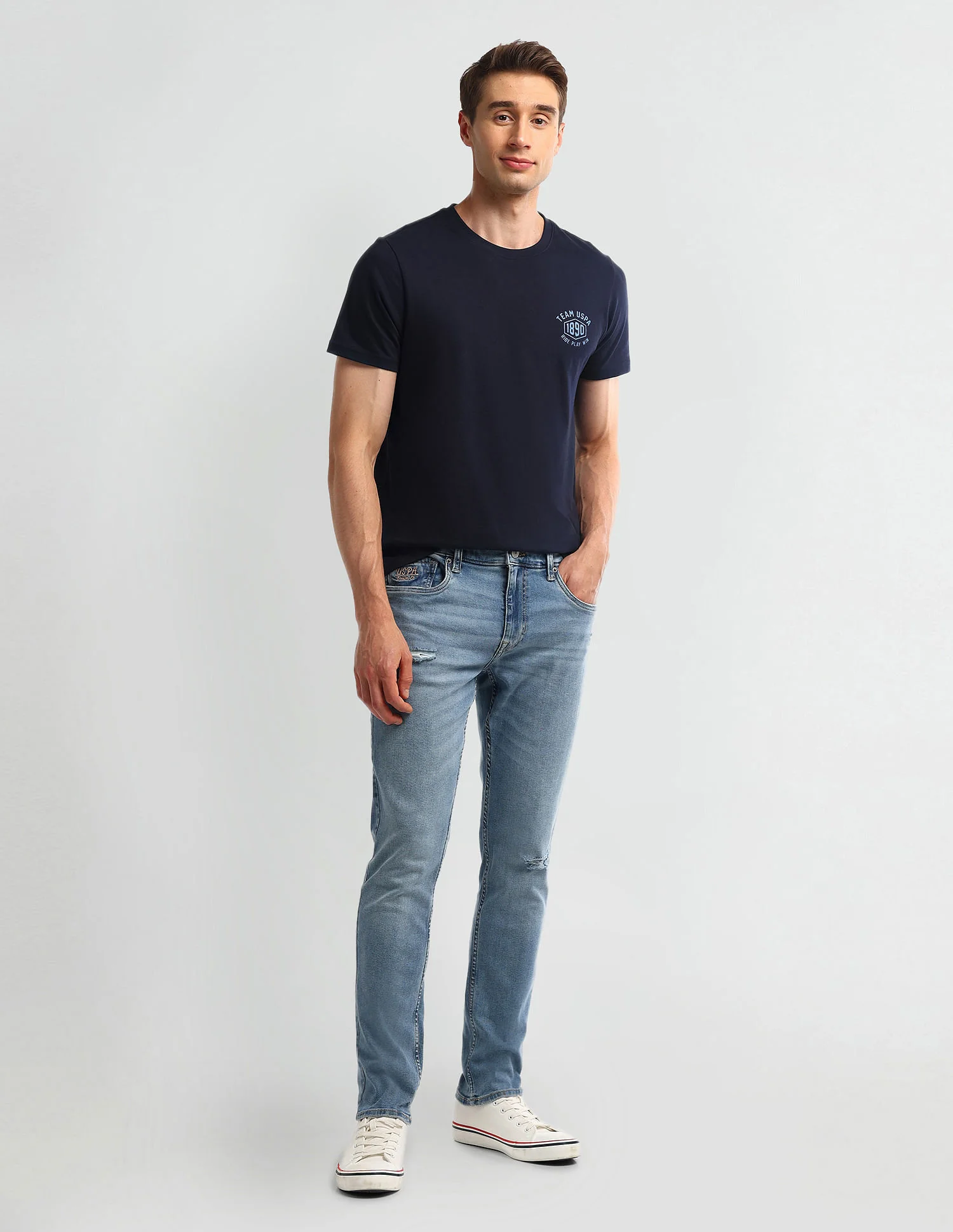 Brandon Slim Tapered Blue Jeans - Image 3