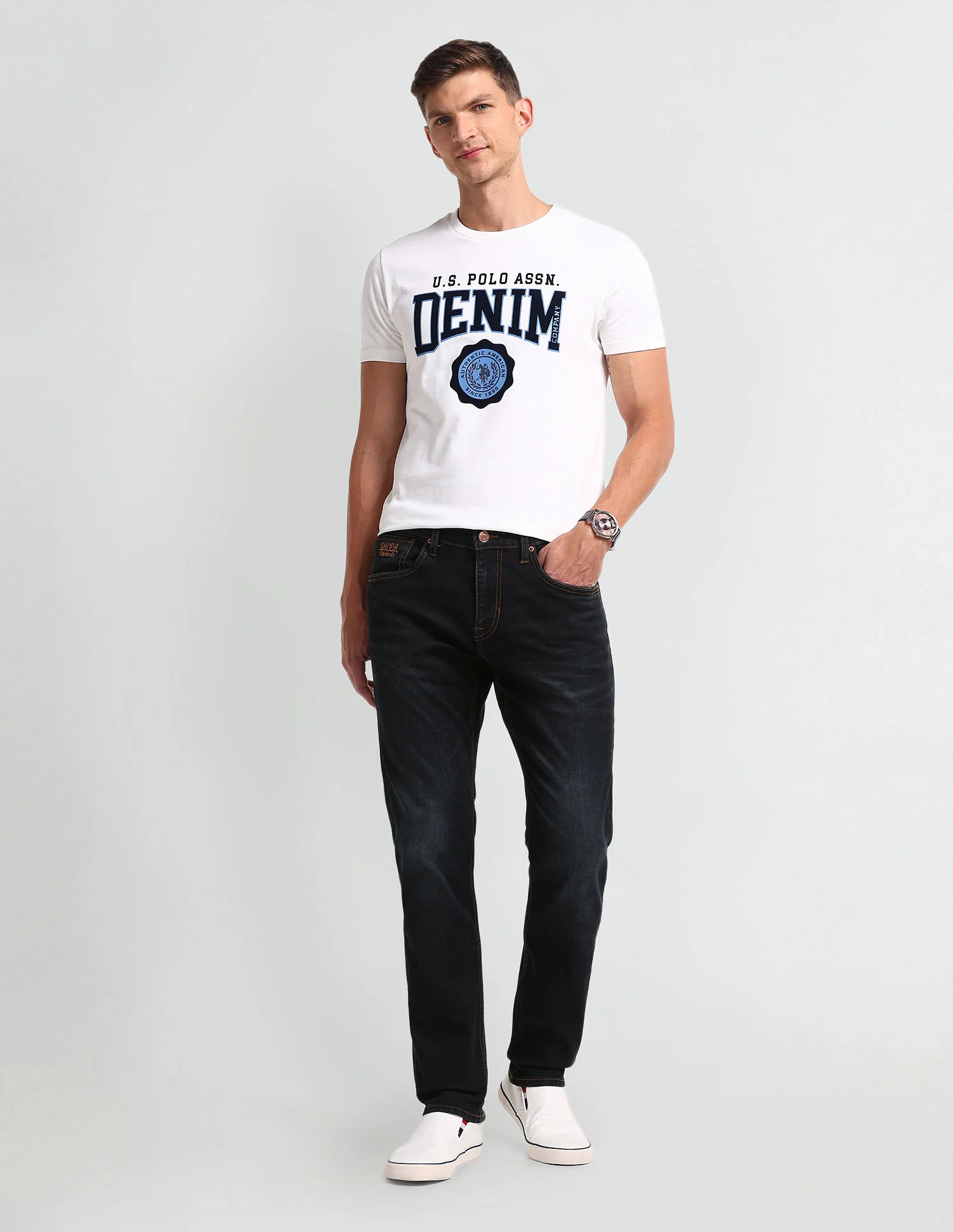 Brandon Slim Tapered Blue Jeans - Image 3