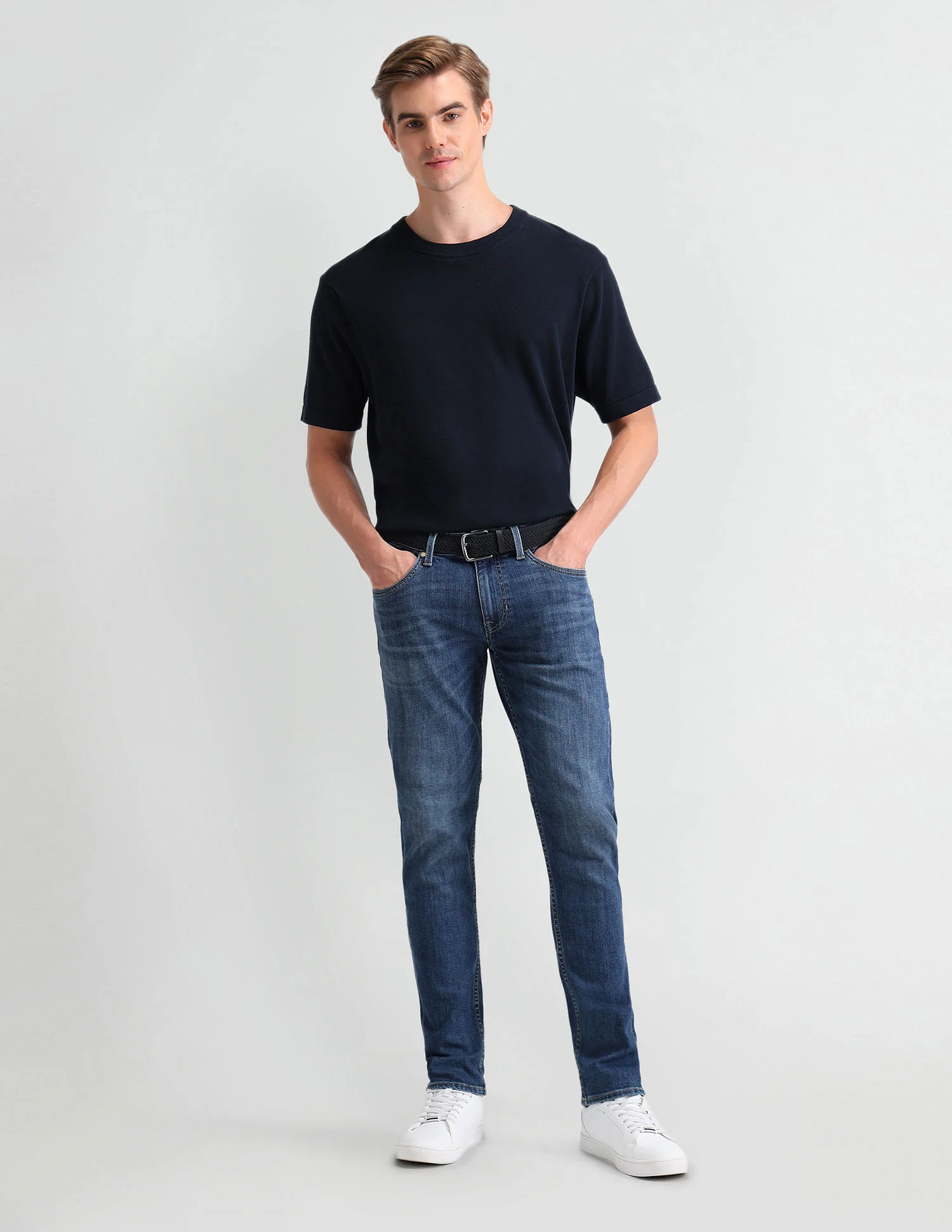 Brandon Slim Tapered Blue Jeans - Image 3