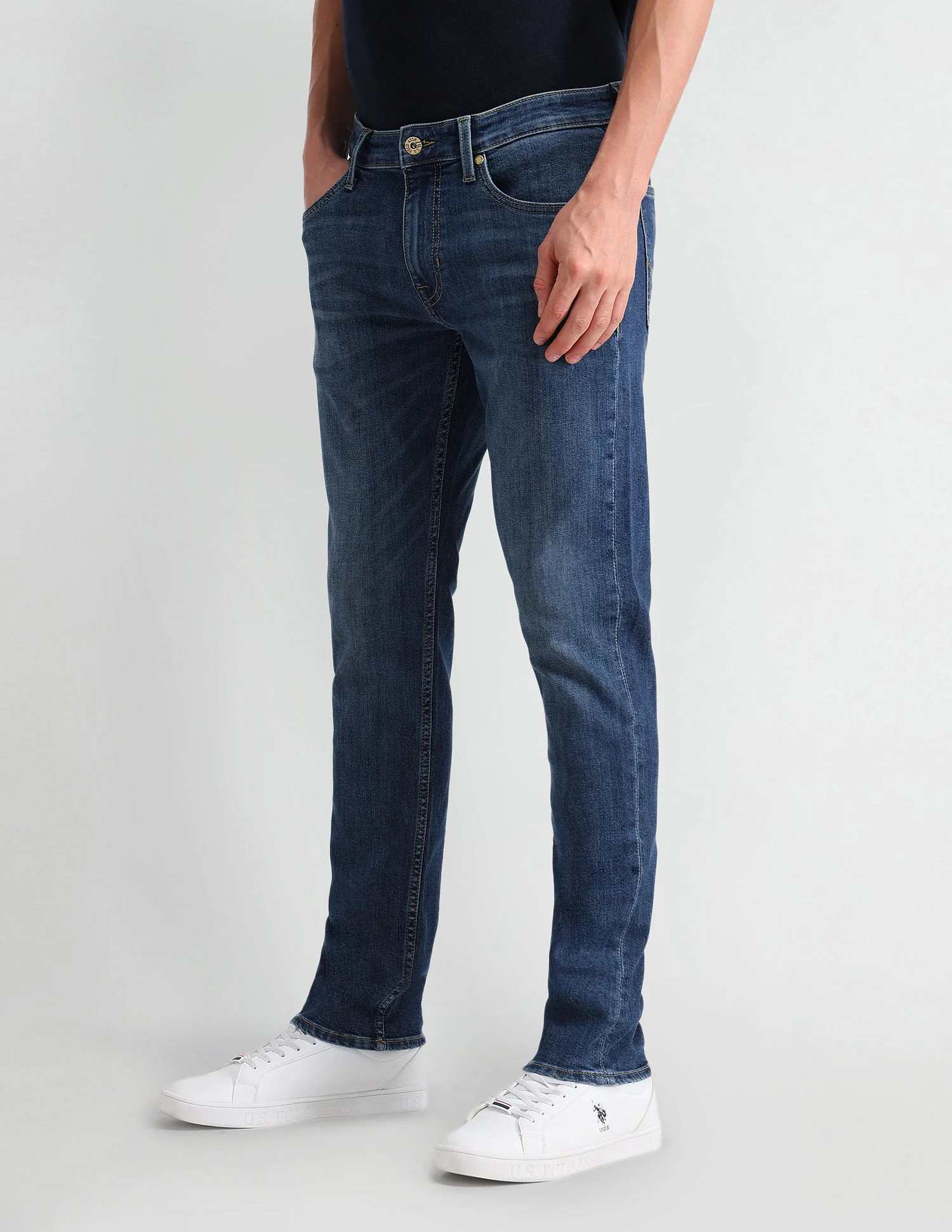Brandon Slim Tapered Blue Jeans - Image 4