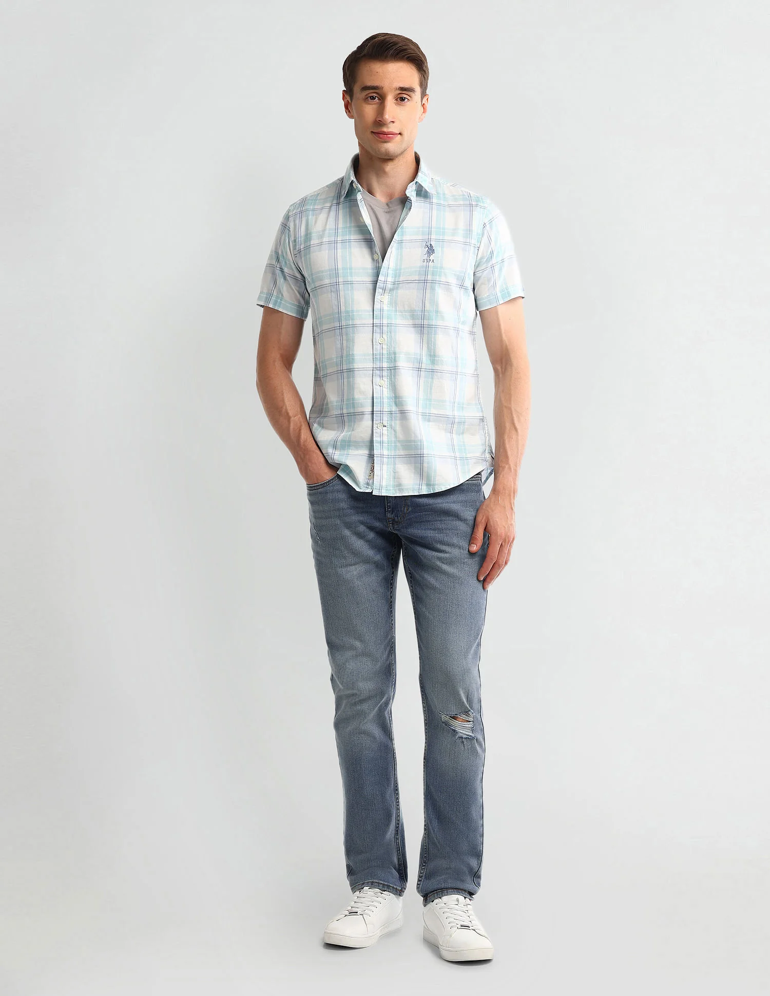 Brandon Slim Tapered Blue Jeans - Image 3