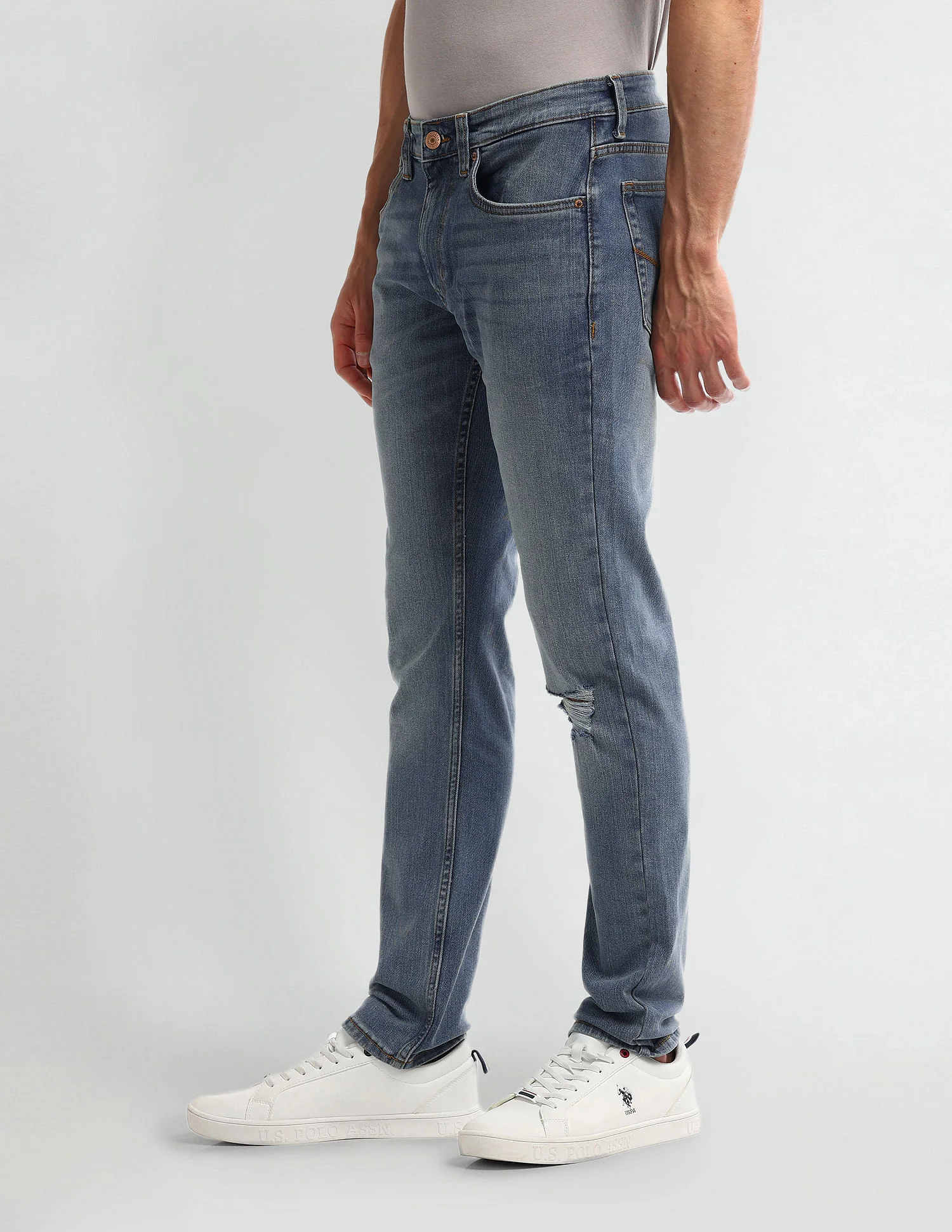 Brandon Slim Tapered Blue Jeans - Image 4