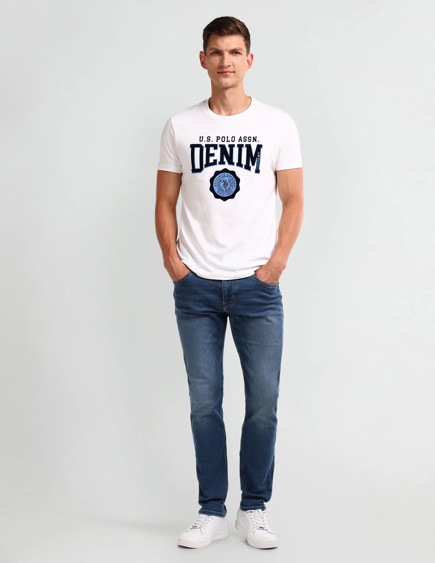 Brandon Slim Tapered Blue Jeans - Image 3