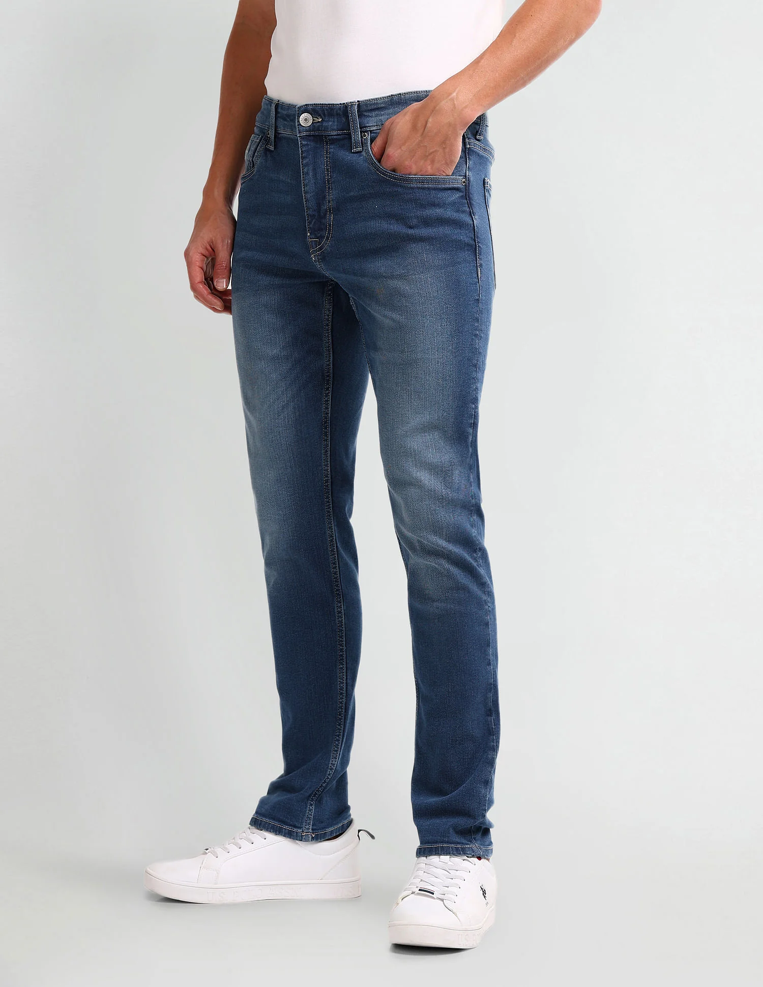 Brandon Slim Tapered Blue Jeans - Image 4