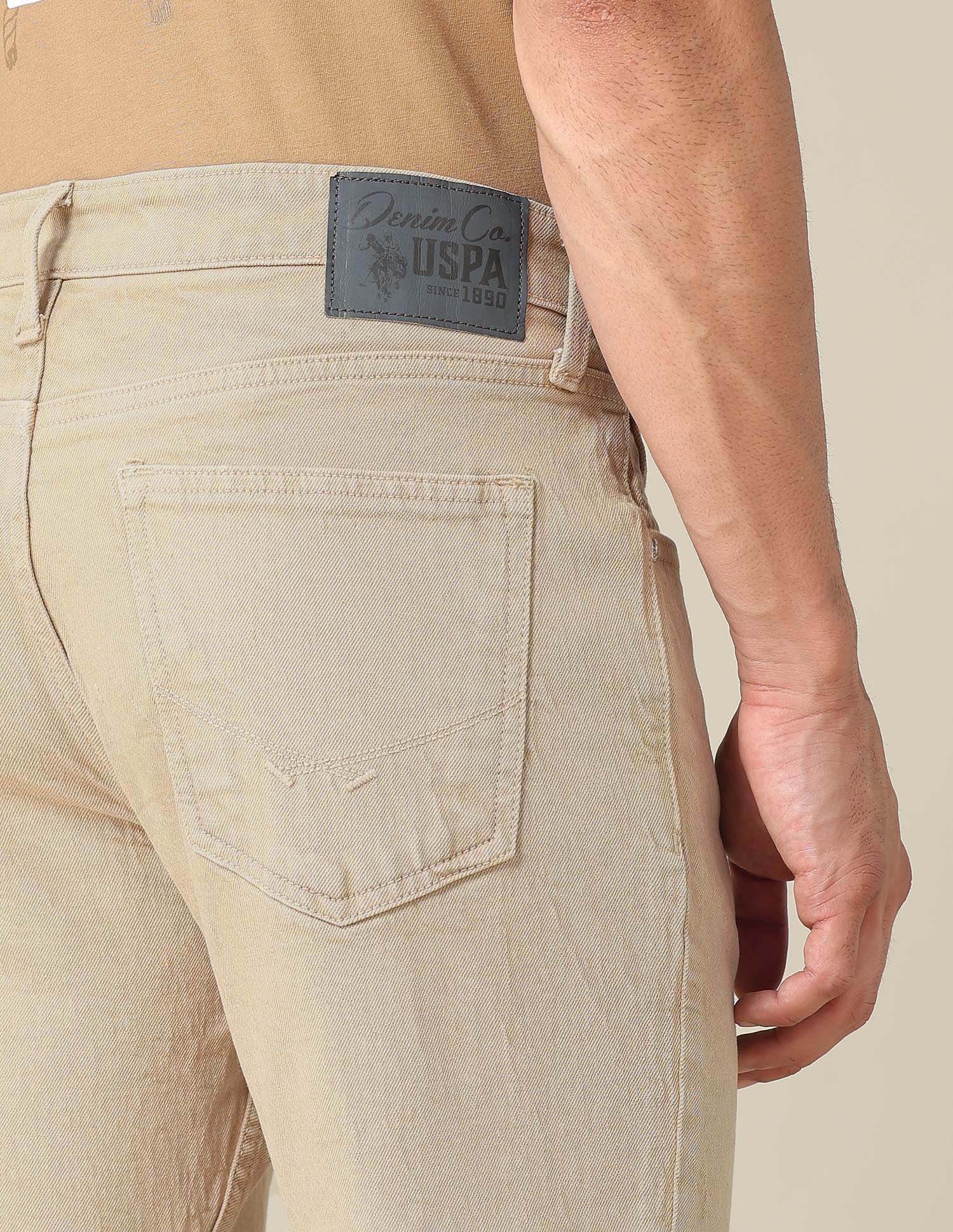 Brandon Slim Tapered Fit Beige Jeans - Image 8