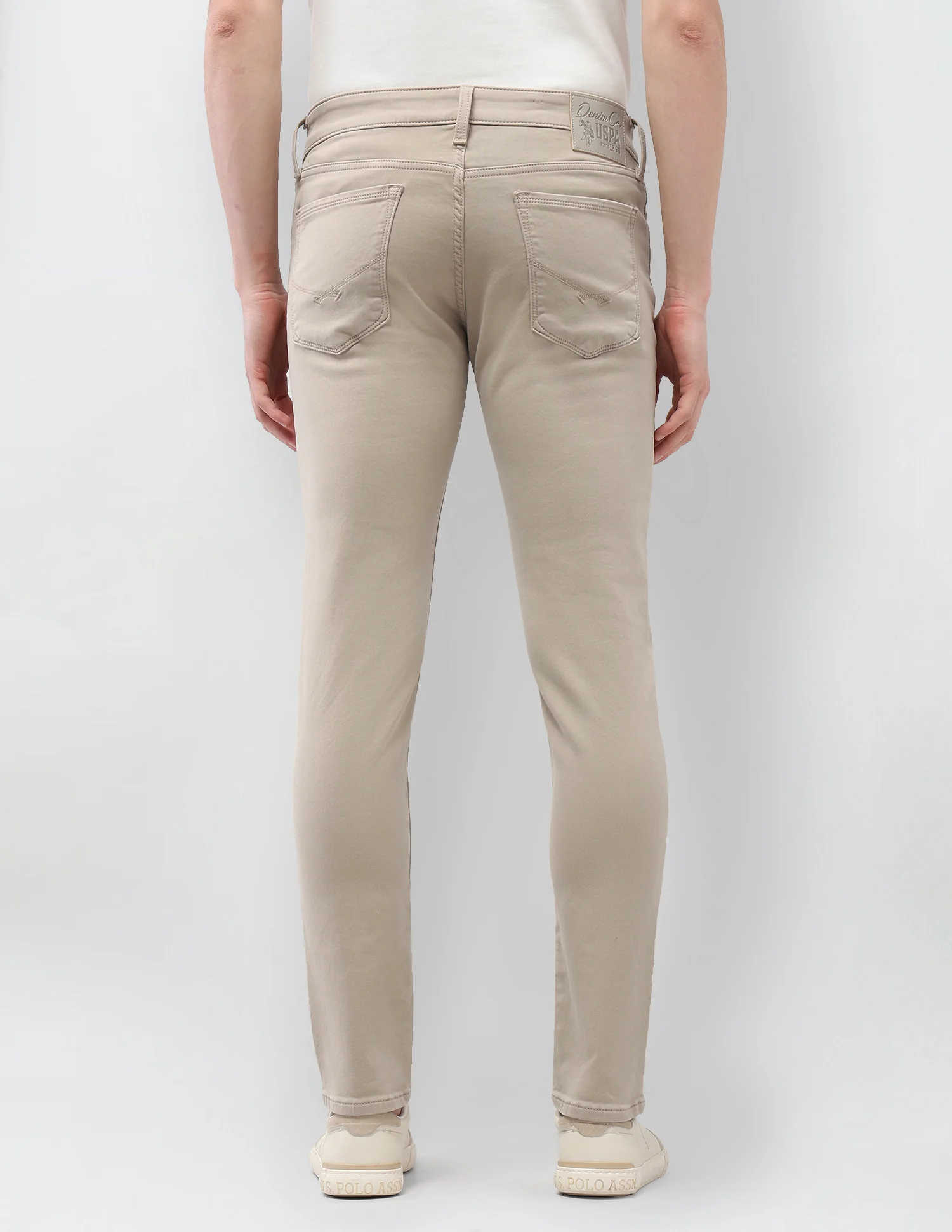 Brandon Slim Tapered Fit Beige Jeans - Image 5