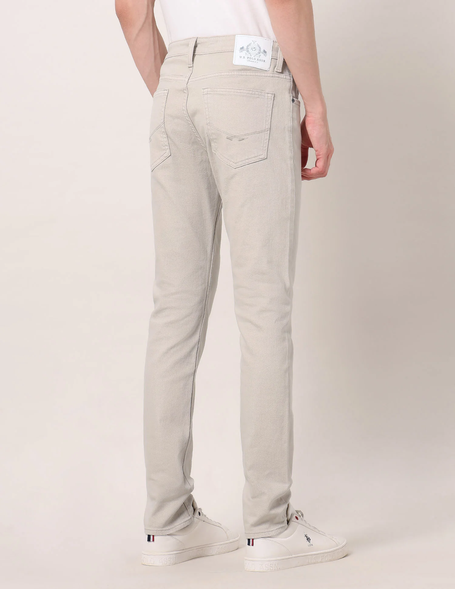Brandon Slim Tapered Fit Beige Jeans - Image 5