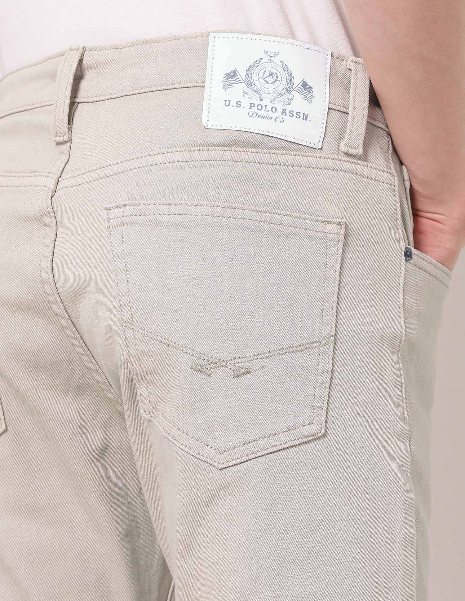 Brandon Slim Tapered Fit Beige Jeans - Image 8