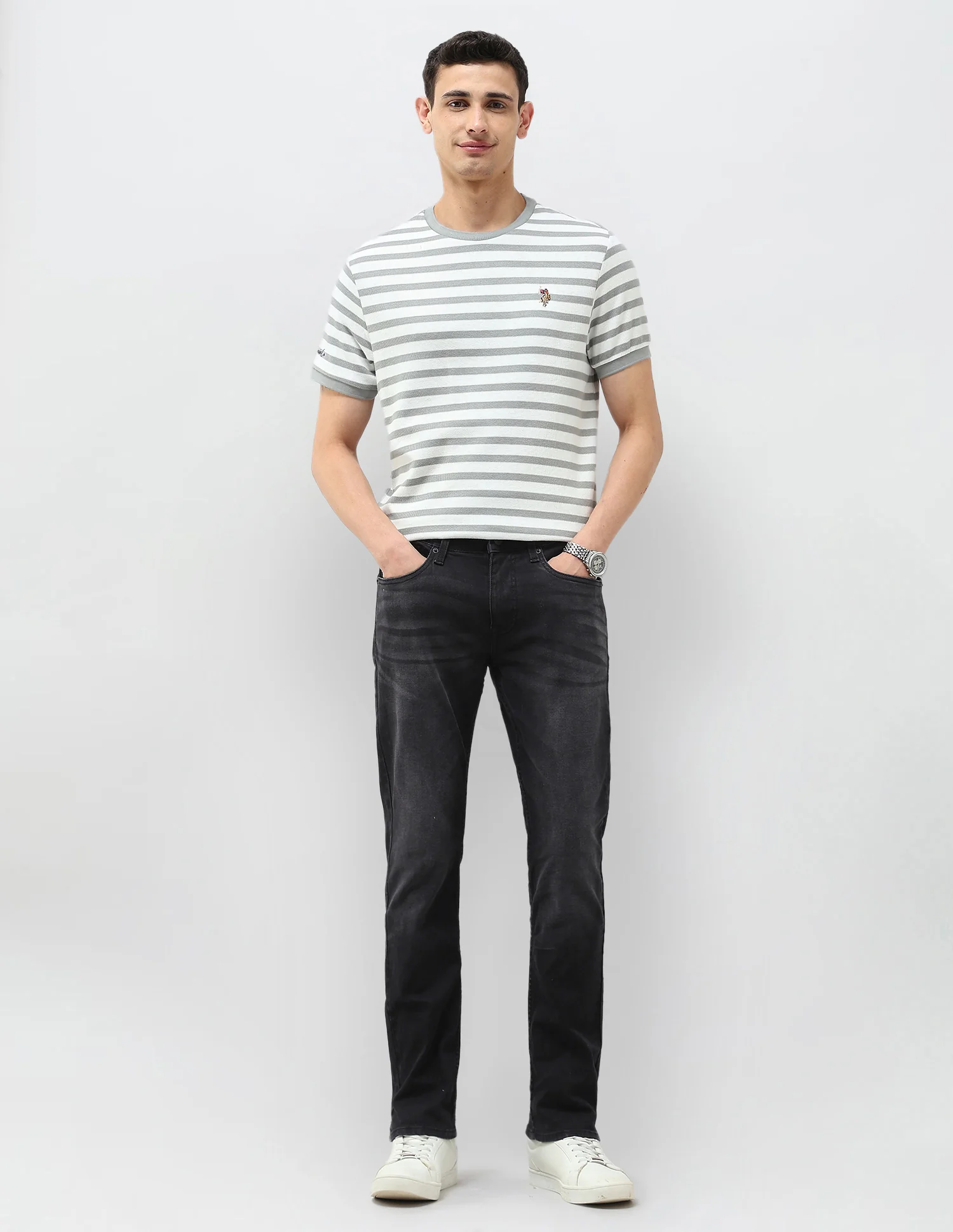 Brandon Slim Tapered Fit Black Jeans - Image 3
