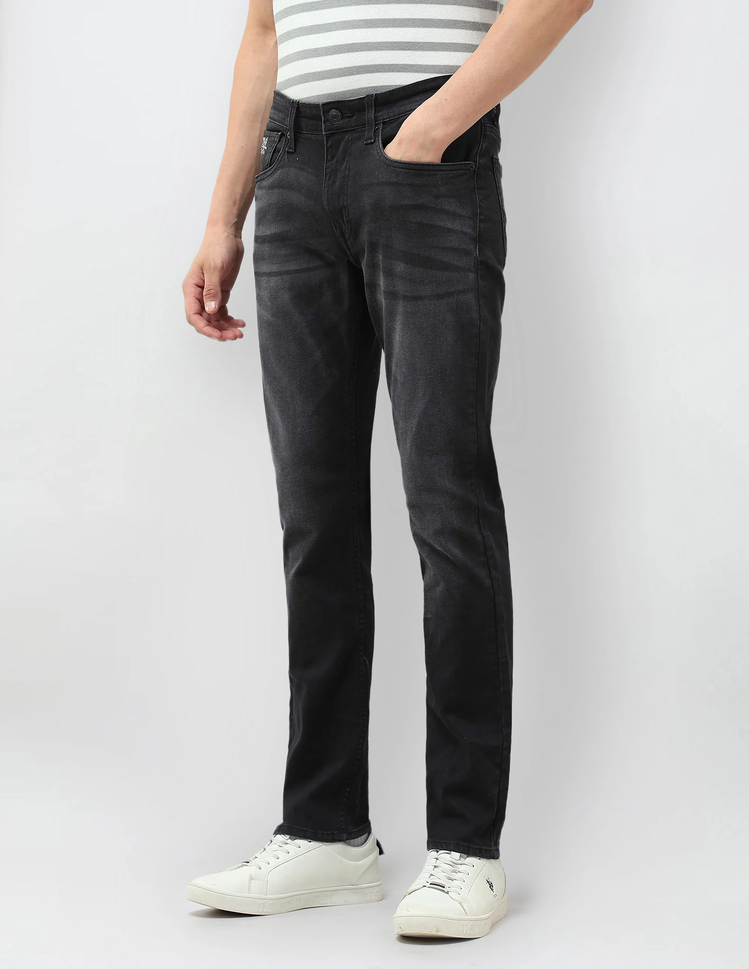 Brandon Slim Tapered Fit Black Jeans - Image 4