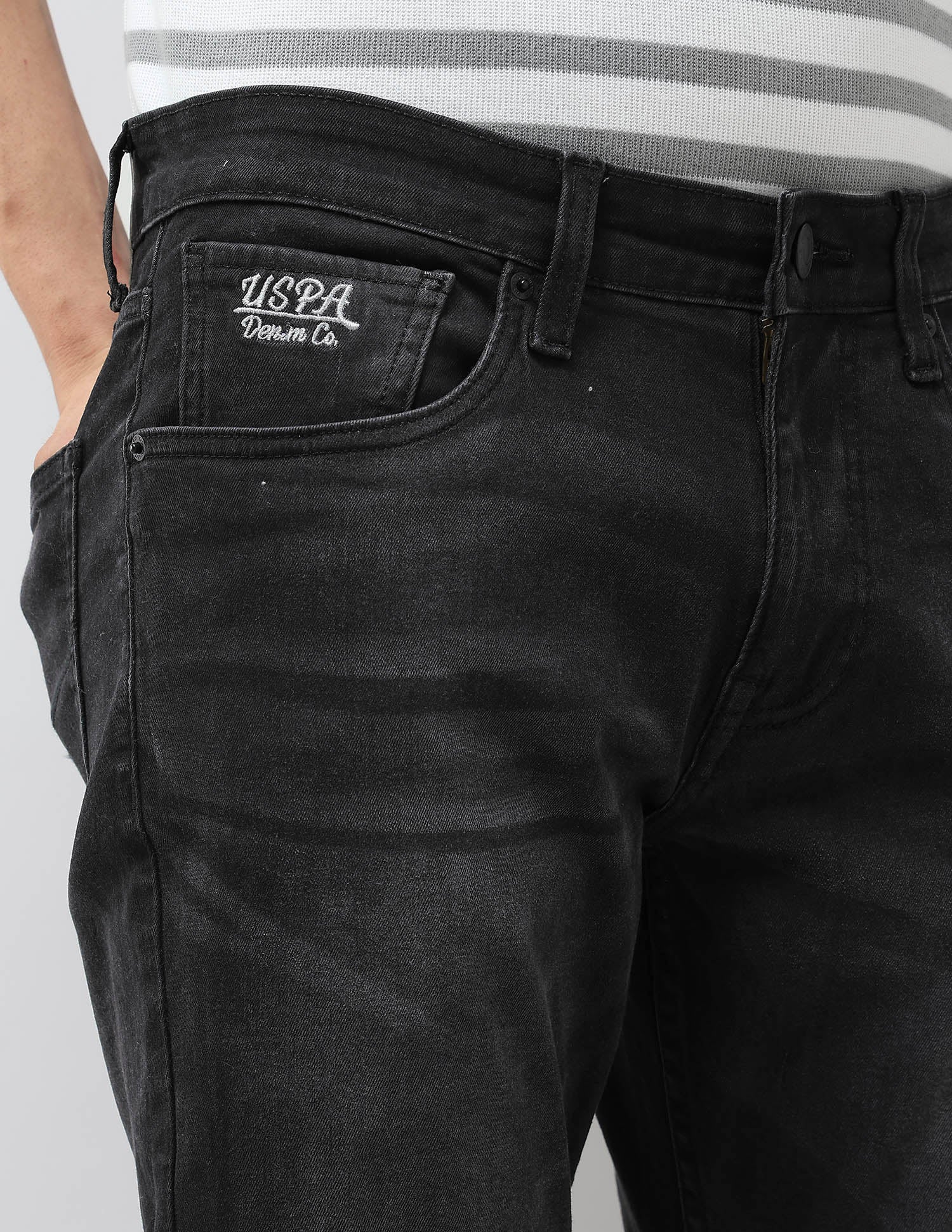 Brandon Slim Tapered Fit Black Jeans - Image 7