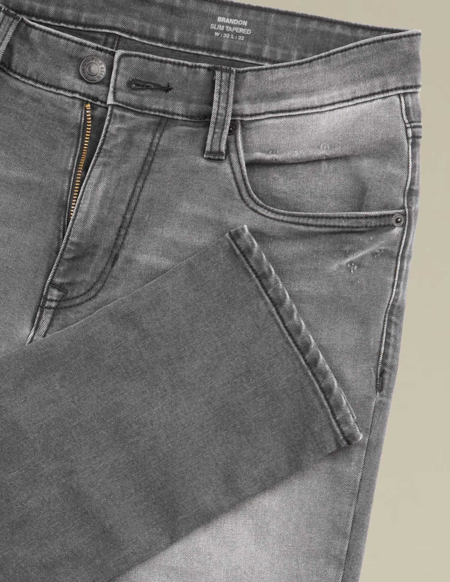 Brandon Slim Tapered Fit Black Jeans - Image 2