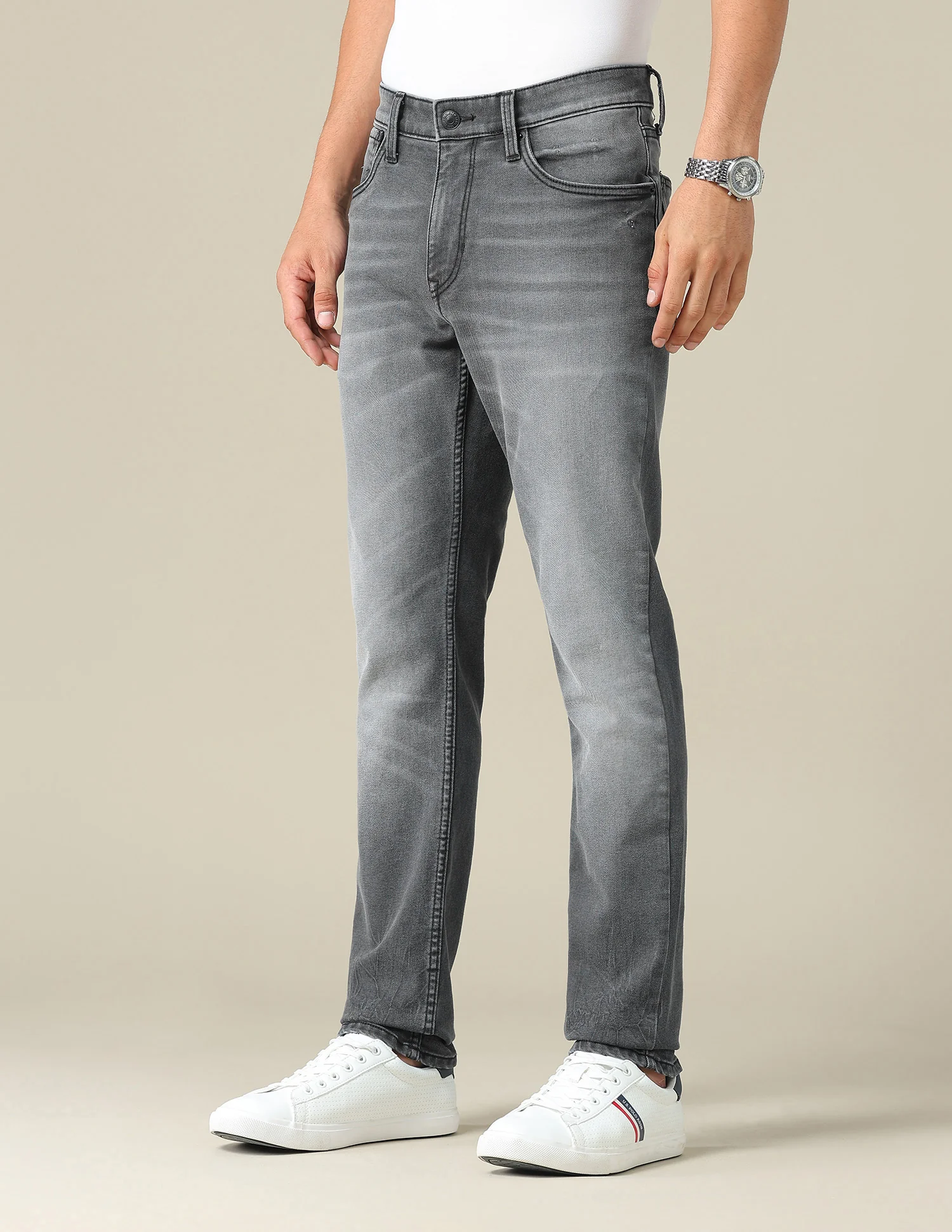 Brandon Slim Tapered Fit Black Jeans - Image 4
