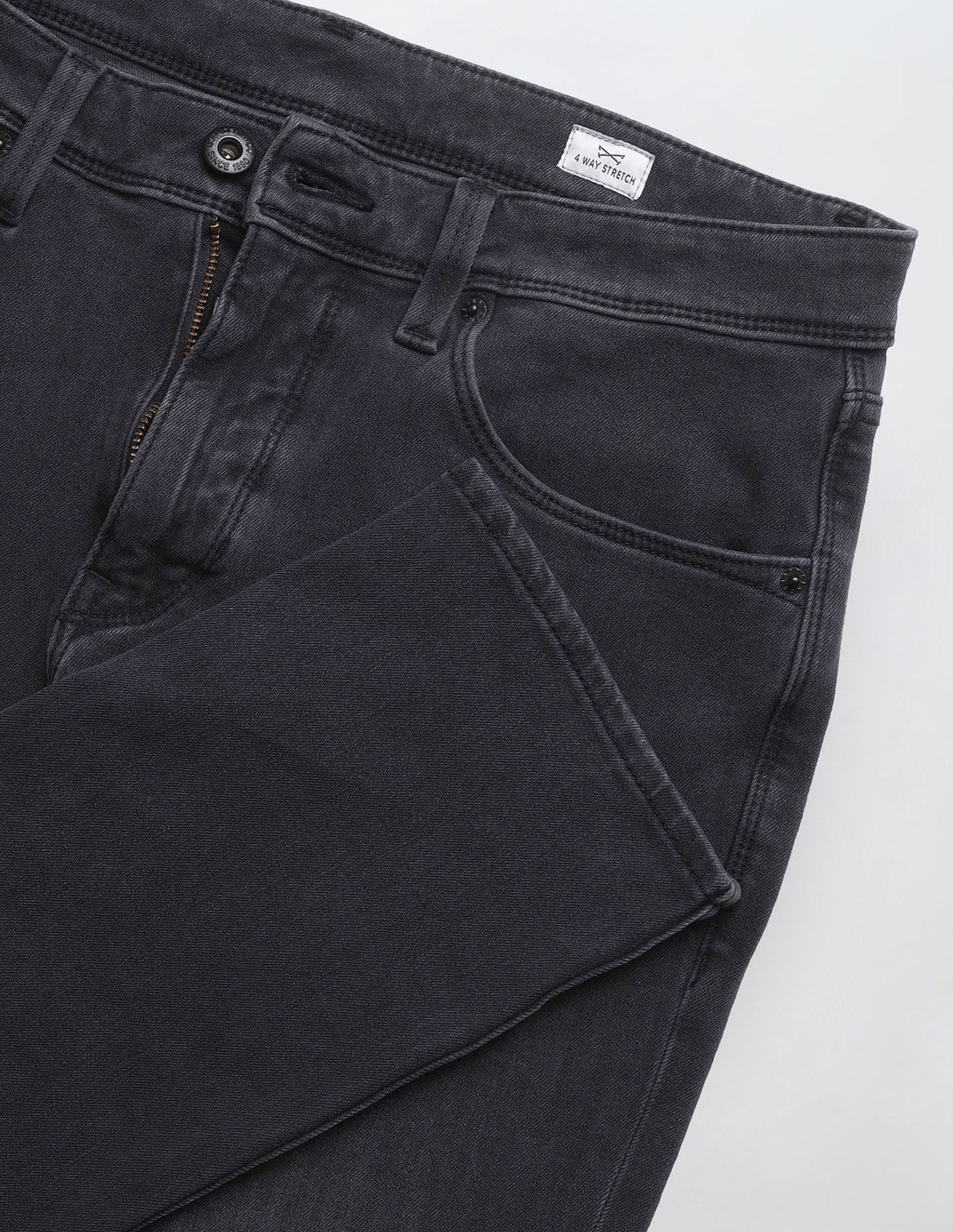 Brandon Slim Tapered Fit Black Jeans - Image 2