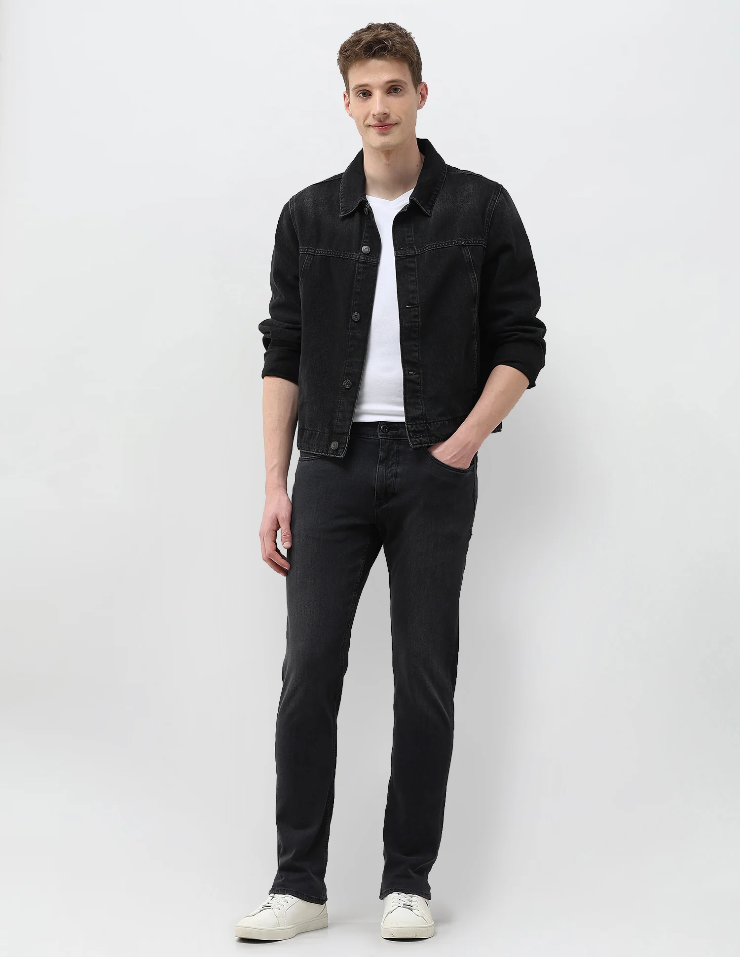 Brandon Slim Tapered Fit Black Jeans - Image 3