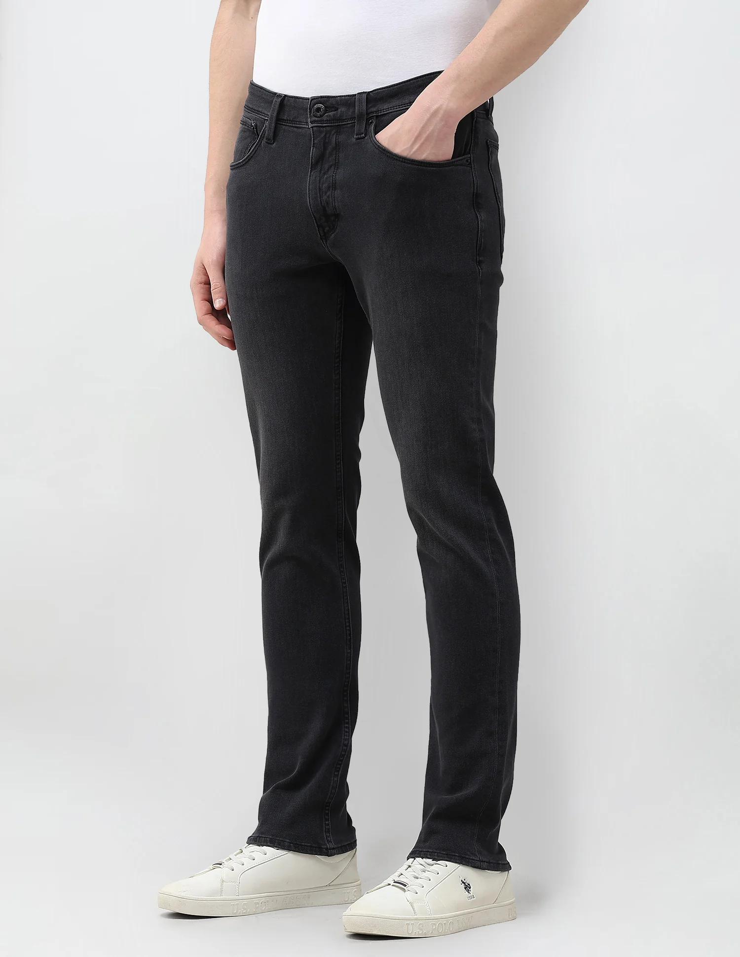 Brandon Slim Tapered Fit Black Jeans - Image 4