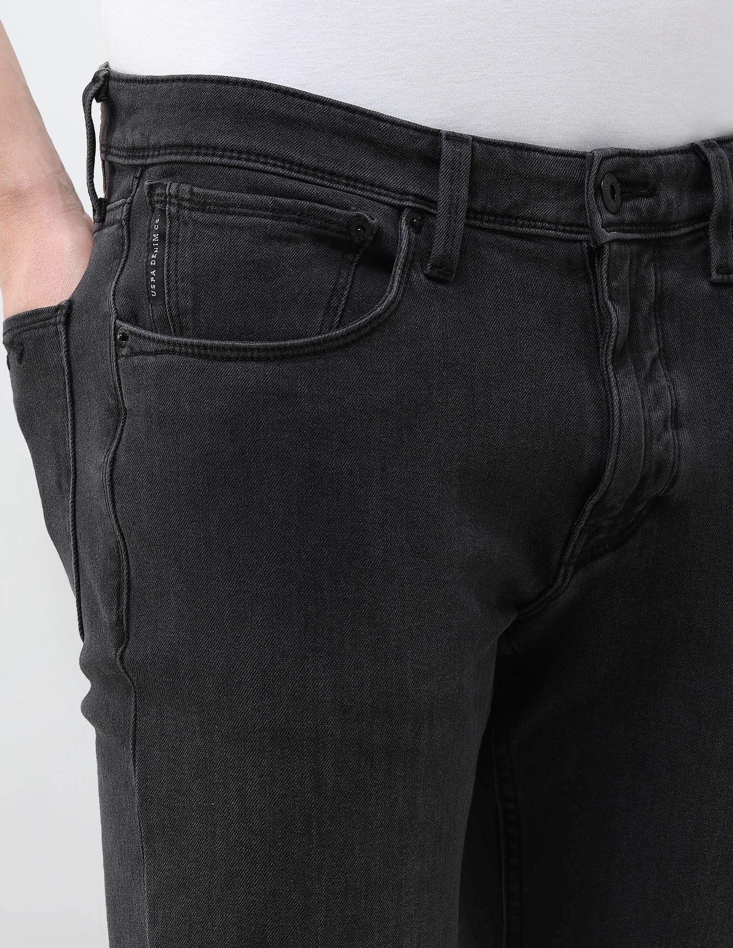 Brandon Slim Tapered Fit Black Jeans - Image 7
