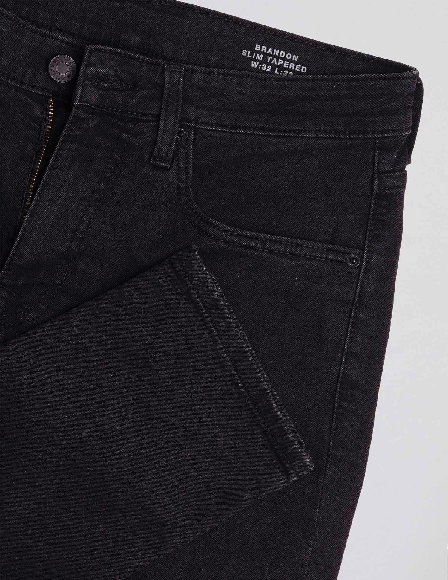 Brandon Slim Tapered Fit Black Jeans - Image 2